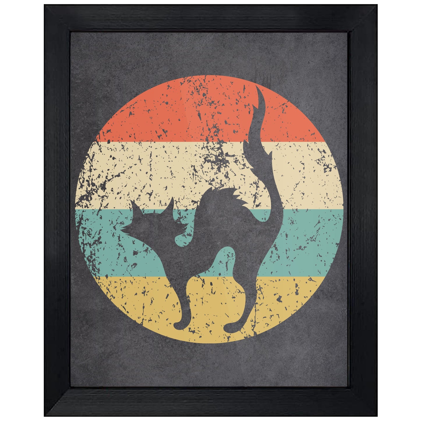 Scary Cat Halloween Icon Retro 8"x10" Wall Art Print