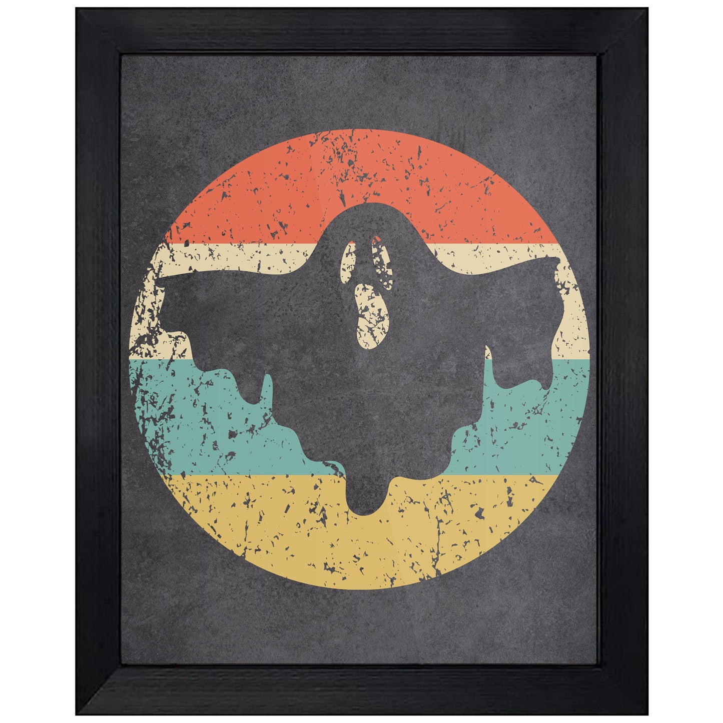 Scary Ghost Halloween Icon Retro 8"x10" Wall Art Print