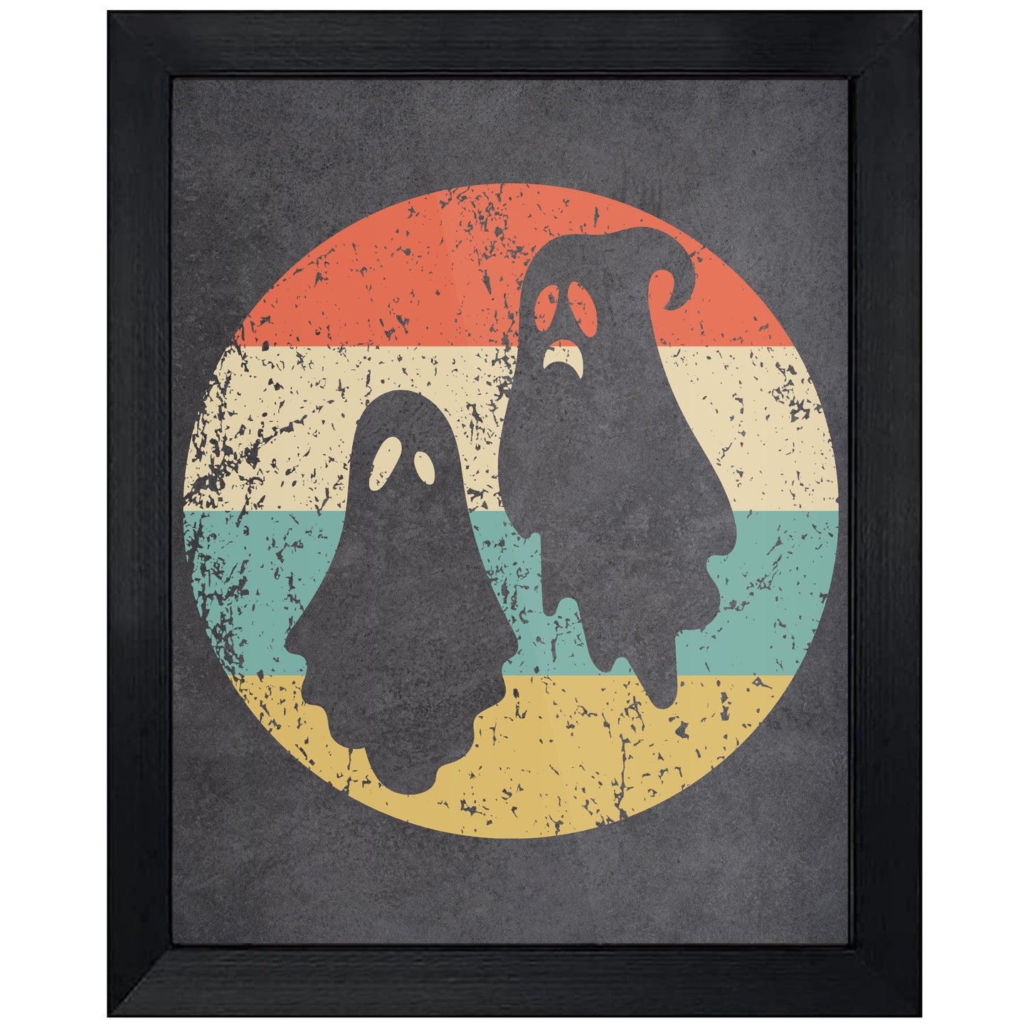 Scary Ghosts Halloween Icon Retro 8"x10" Wall Art Print