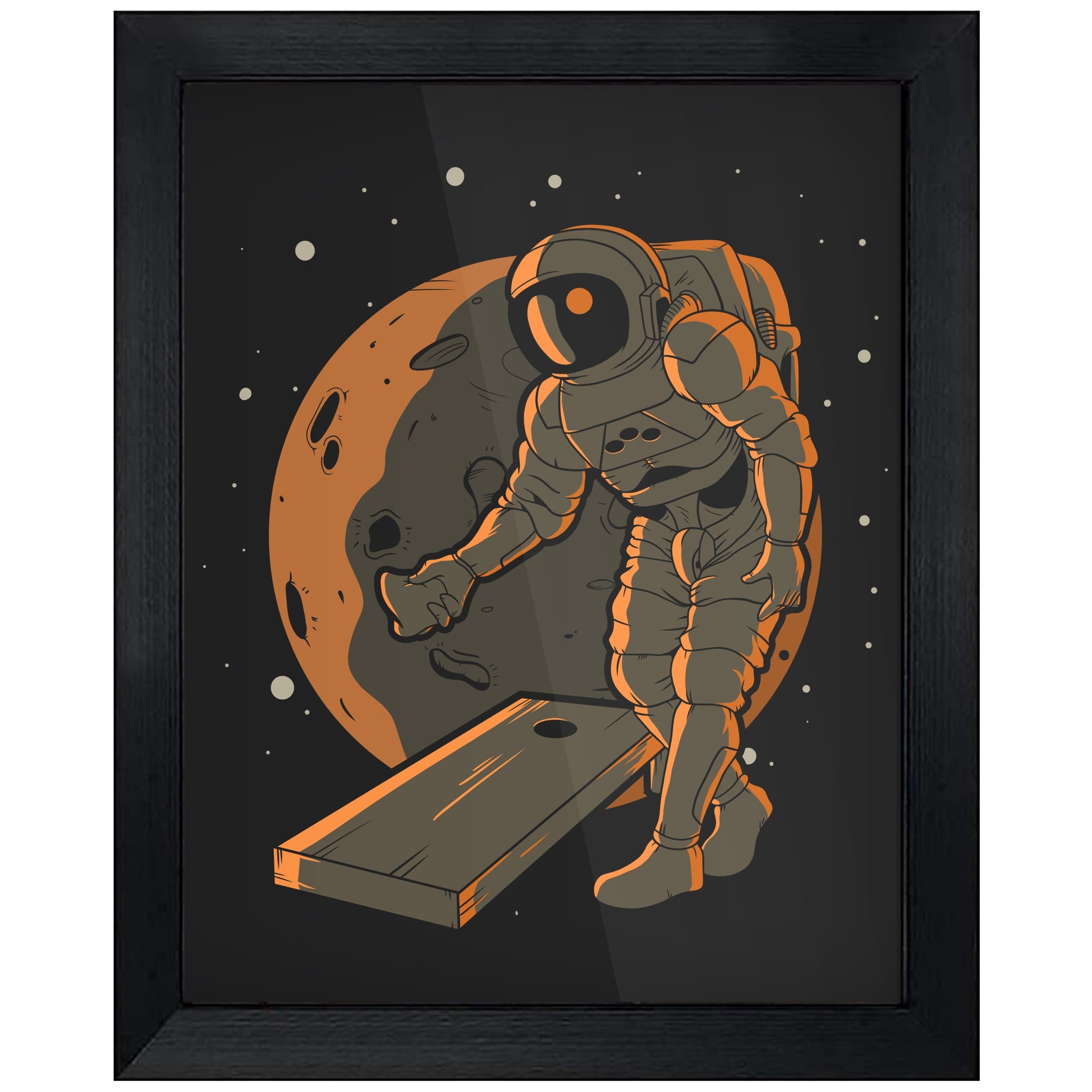 Cornhole Astronaut Outer Space Spaceman 8"x10" Wall Art Print