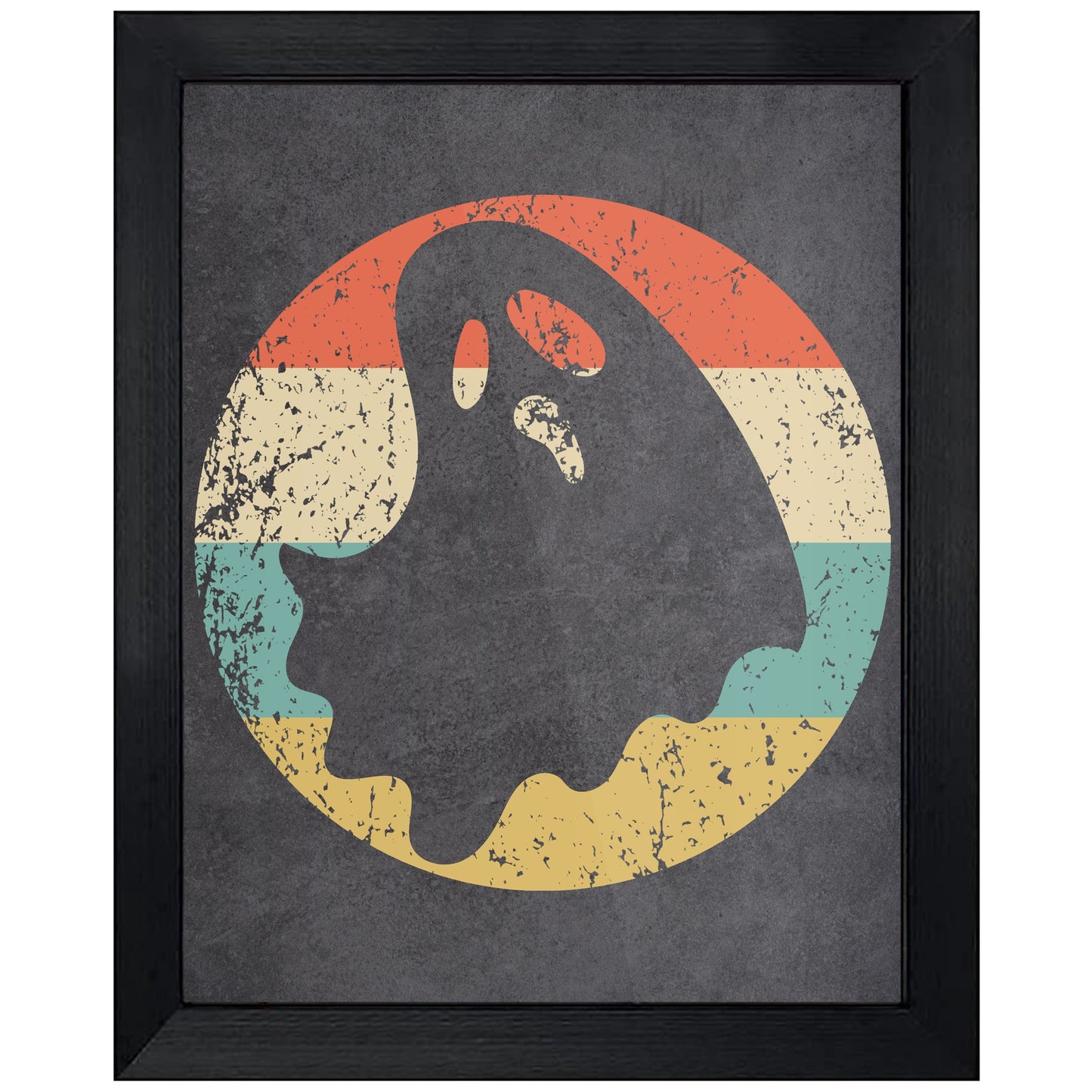 Scary Ghost Halloween Icon Retro 8"x10" Wall Art Print