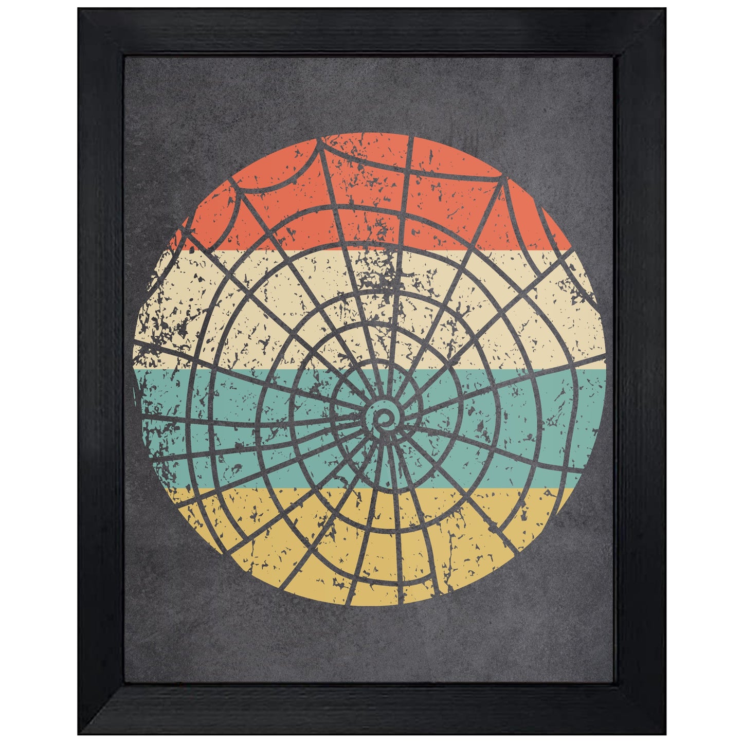 Spider Web Halloween Icon Retro 8"x10" Wall Art Print