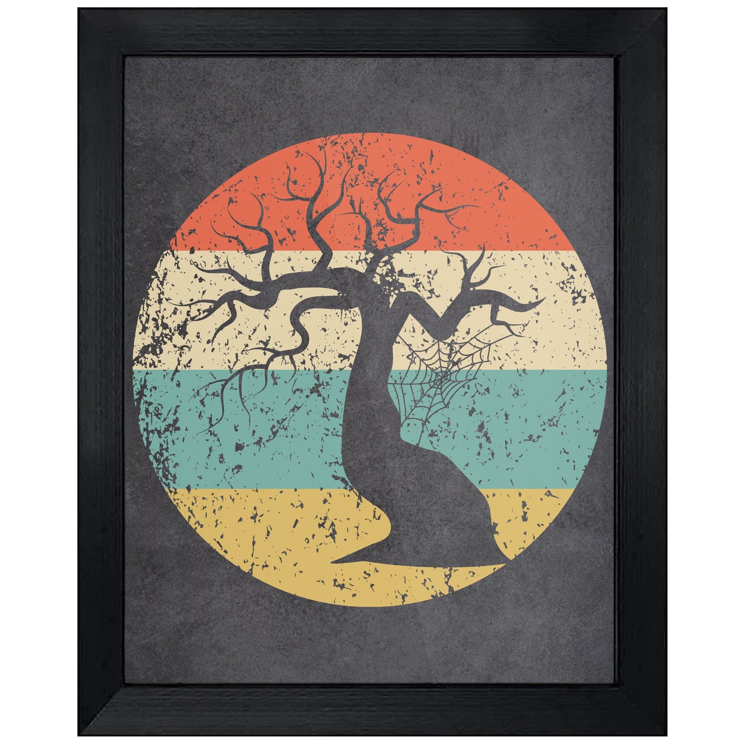 Haunted Tree Halloween Icon Retro 8"x10" Wall Art Print