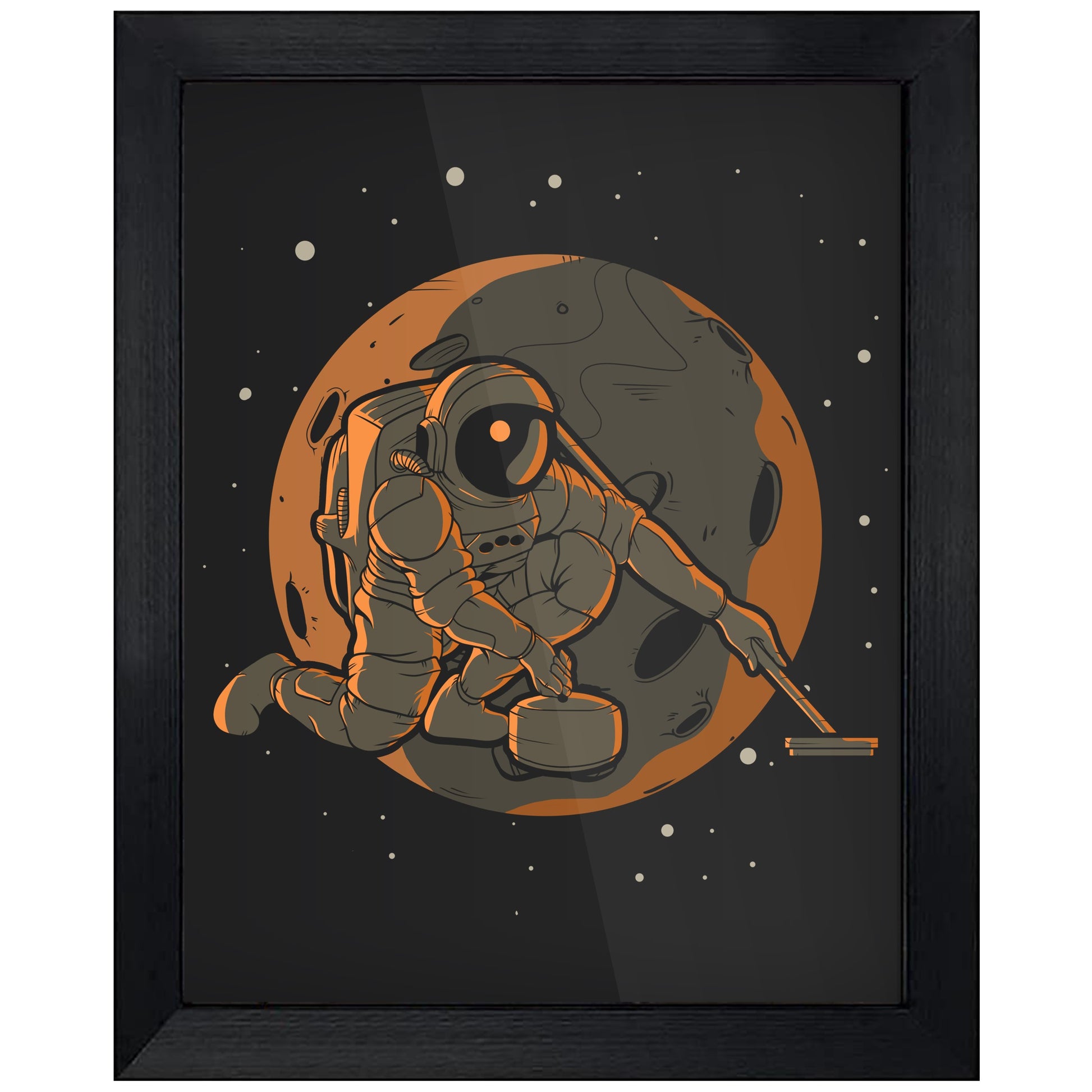 Curling Astronaut Outer Space Spaceman 8"x10" Wall Art Print