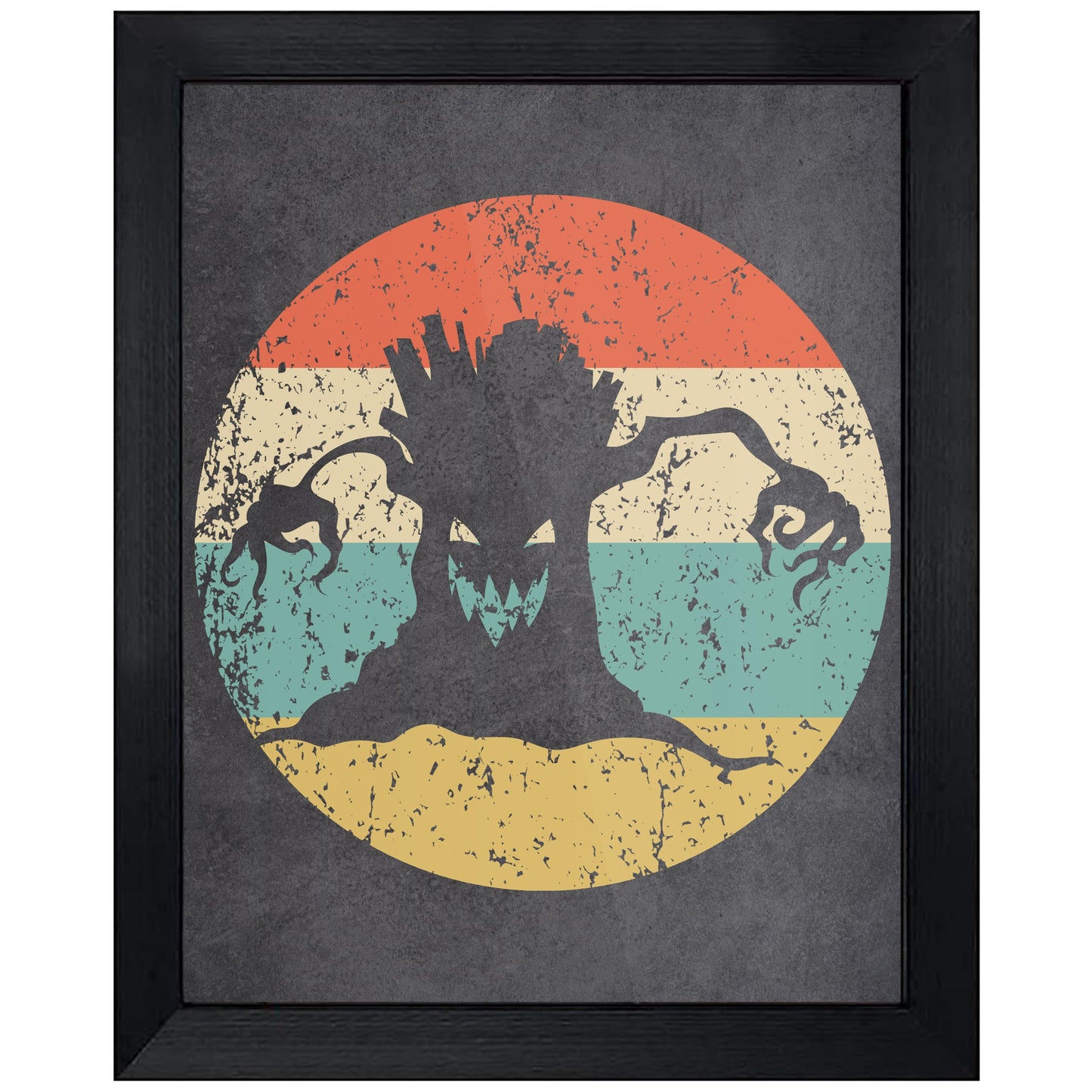 Haunted Tree Halloween Icon Retro 8"x10" Wall Art Print