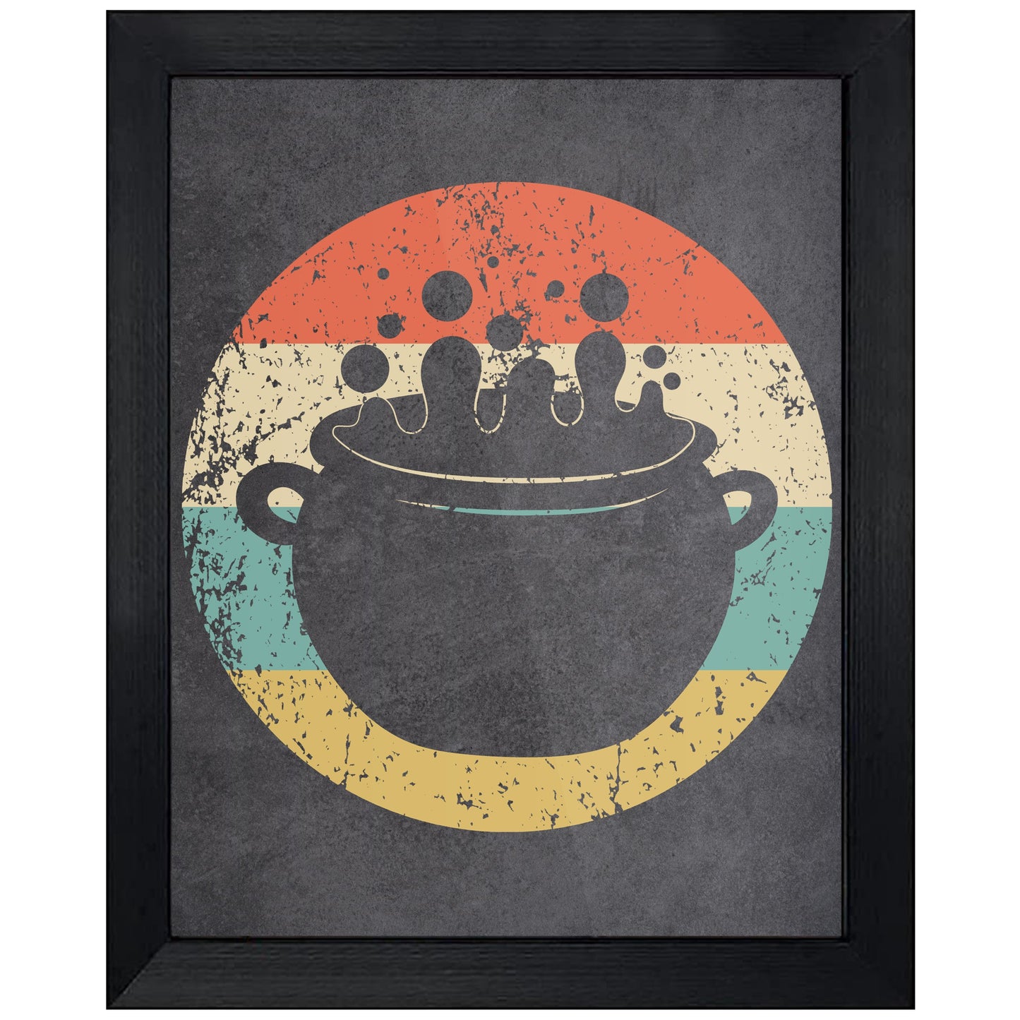 Bubbling Witch's Cauldron Halloween Icon Retro 8"x10" Wall Art Print