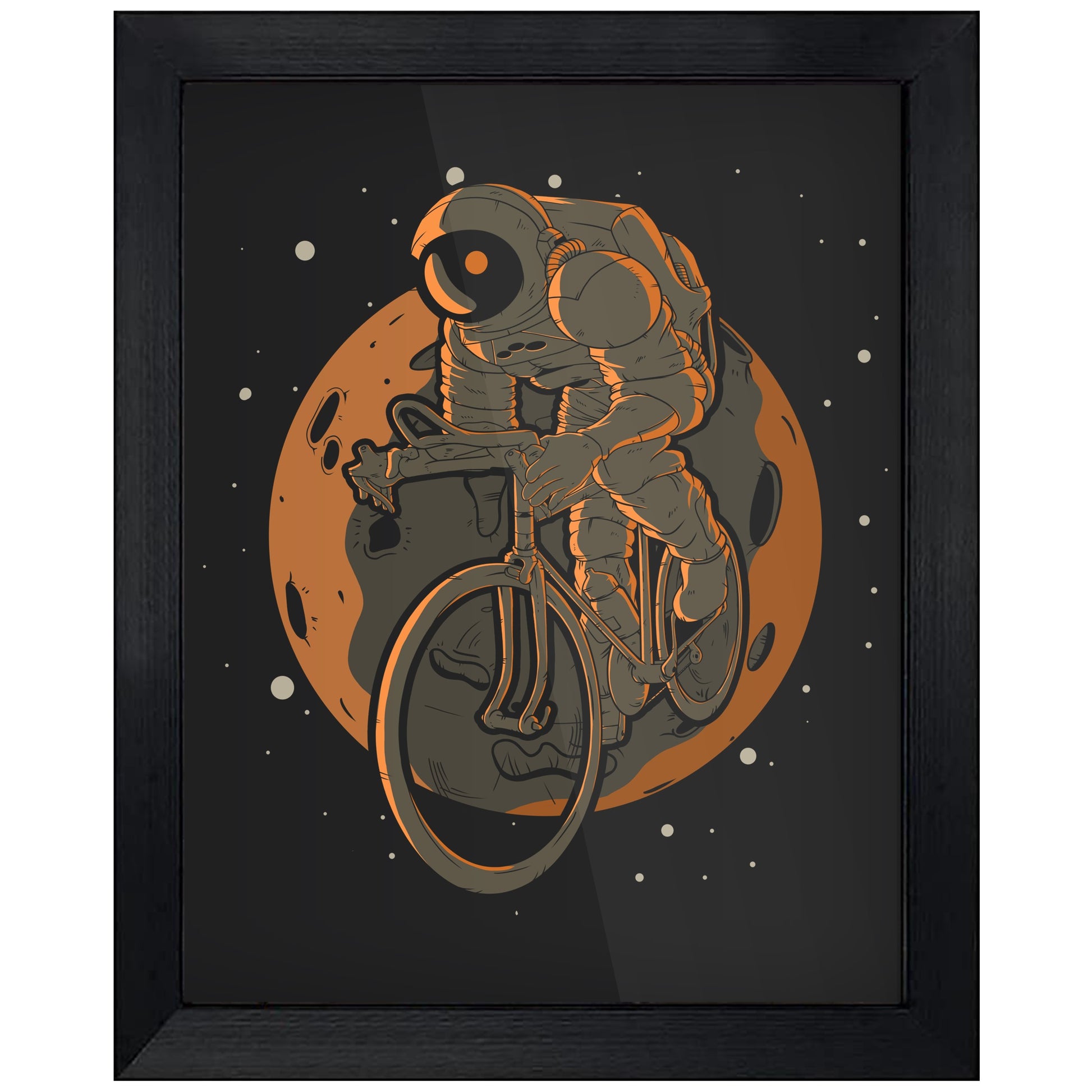 Cycling Astronaut Outer Space Spaceman 8"x10" Wall Art Print
