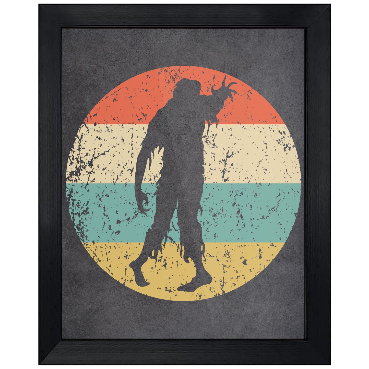 Zombie Monster Halloween Icon Retro 8"x10" Wall Art Print