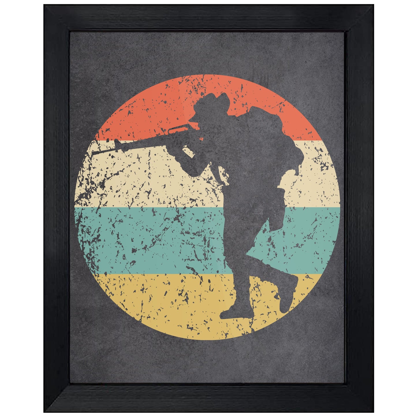 Walking Soldier Military Icon Retro 8"x10" Wall Art Print