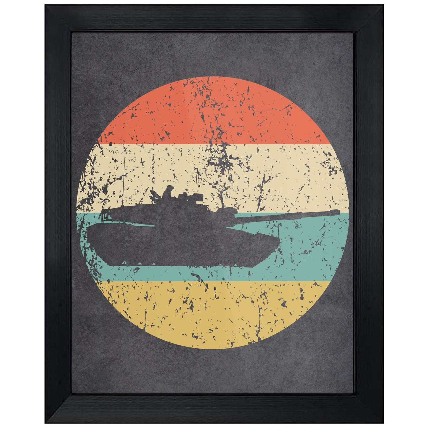 Military Tank Icon Retro 8"x10" Wall Art Print