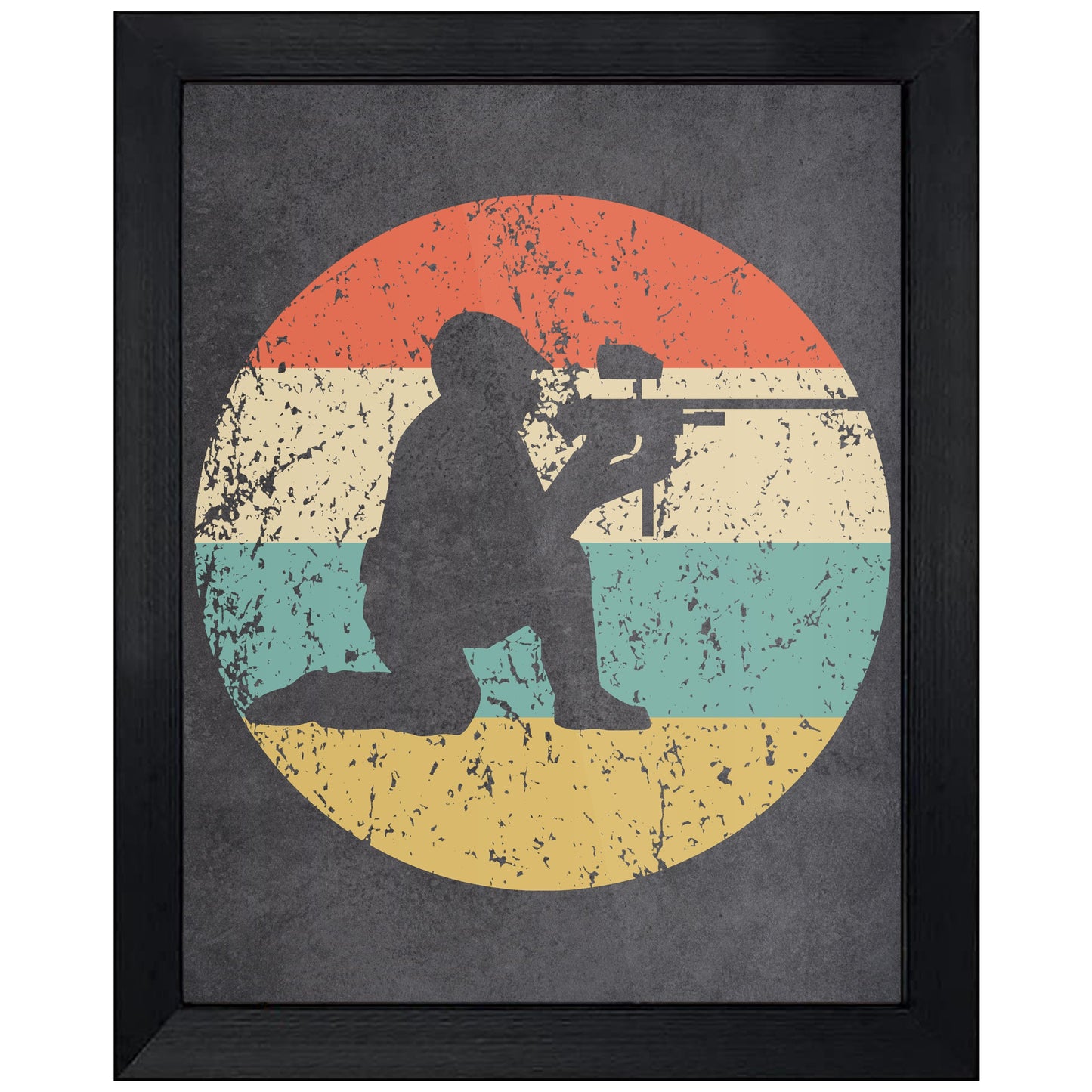 Paintball Player Icon Retro 8"x10" Wall Art Print