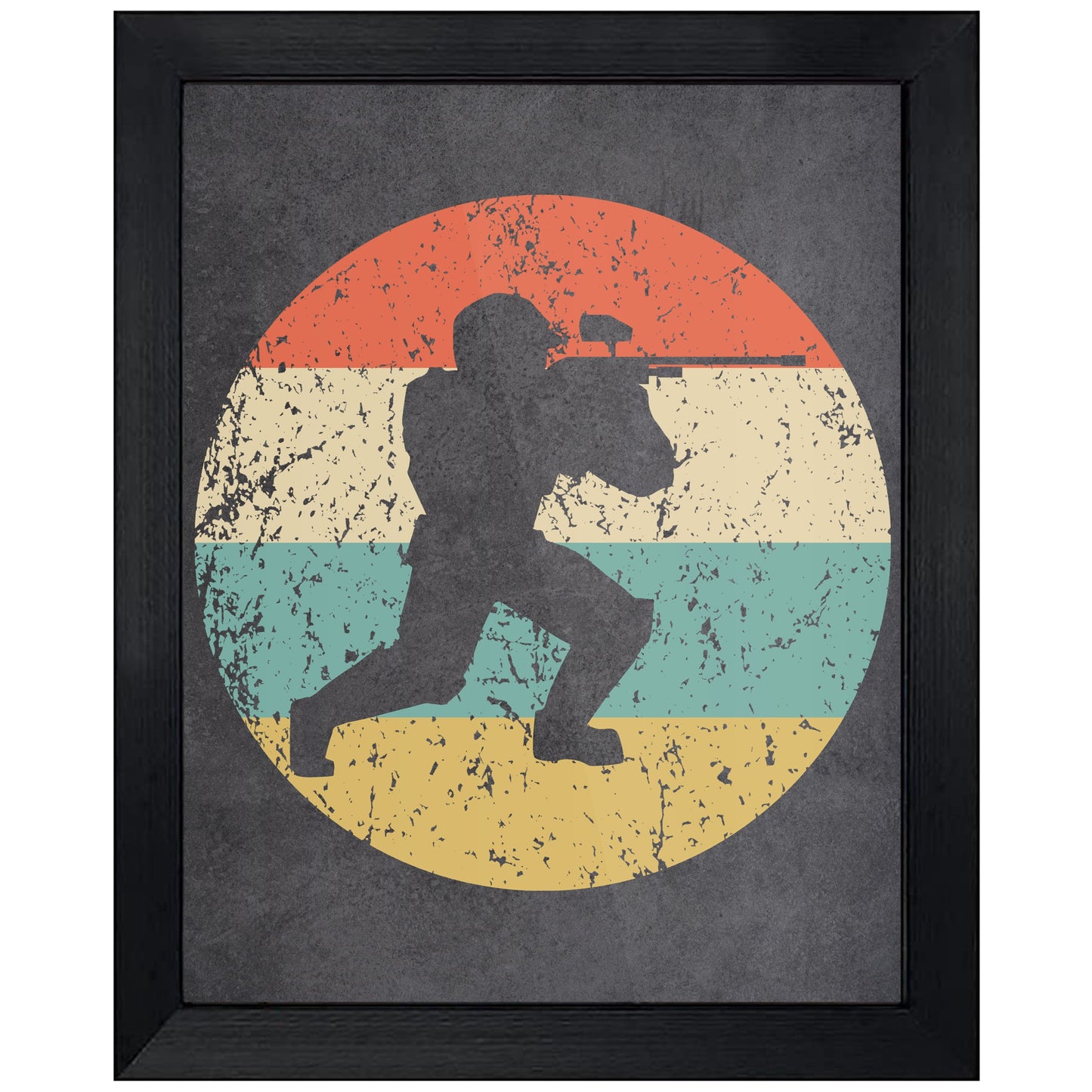 Paintball Player Icon Retro 8"x10" Wall Art Print