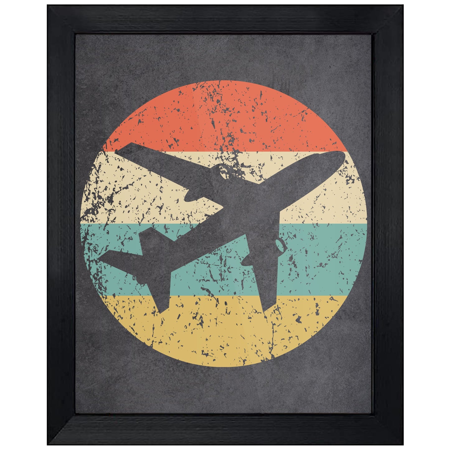 Airplane Icon Retro 8"x10" Wall Art Print