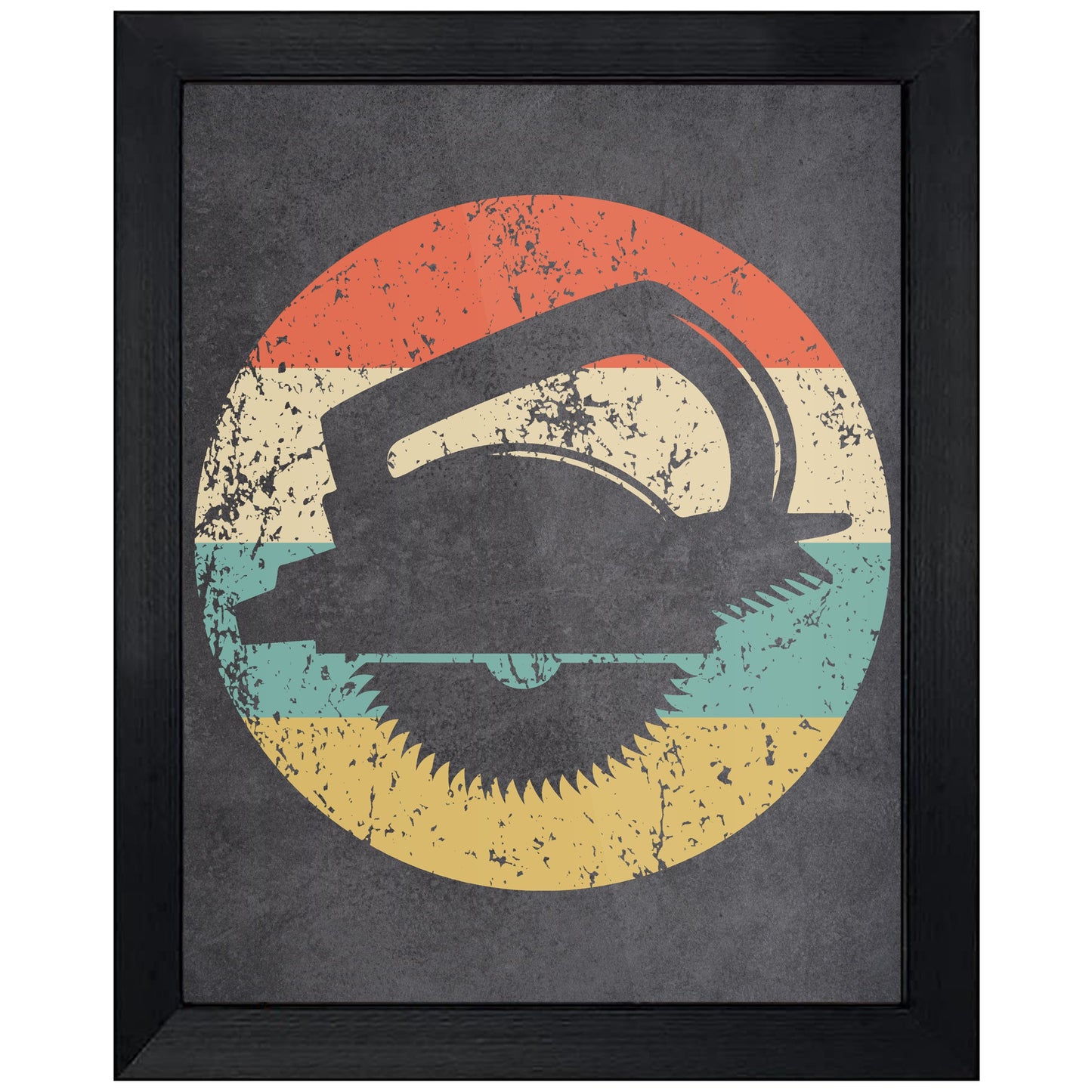 Circular Saw Carpentry Icon Retro 8"x10" Wall Art Print