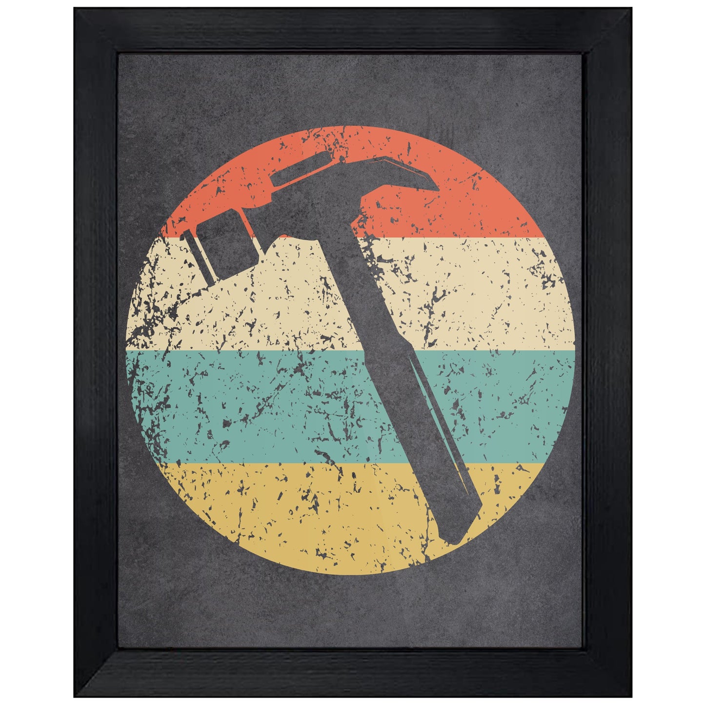 Hammer Carpentry Icon Retro 8"x10" Wall Art Print
