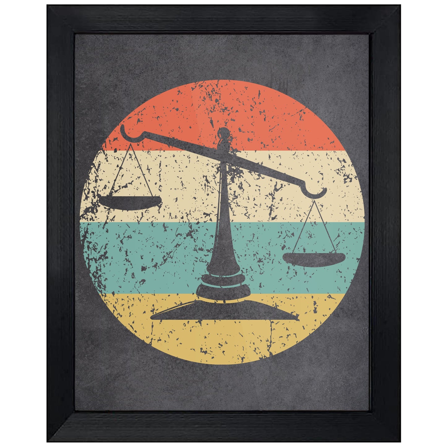 Scales of Justice Law Icon Retro 8"x10" Wall Art Print