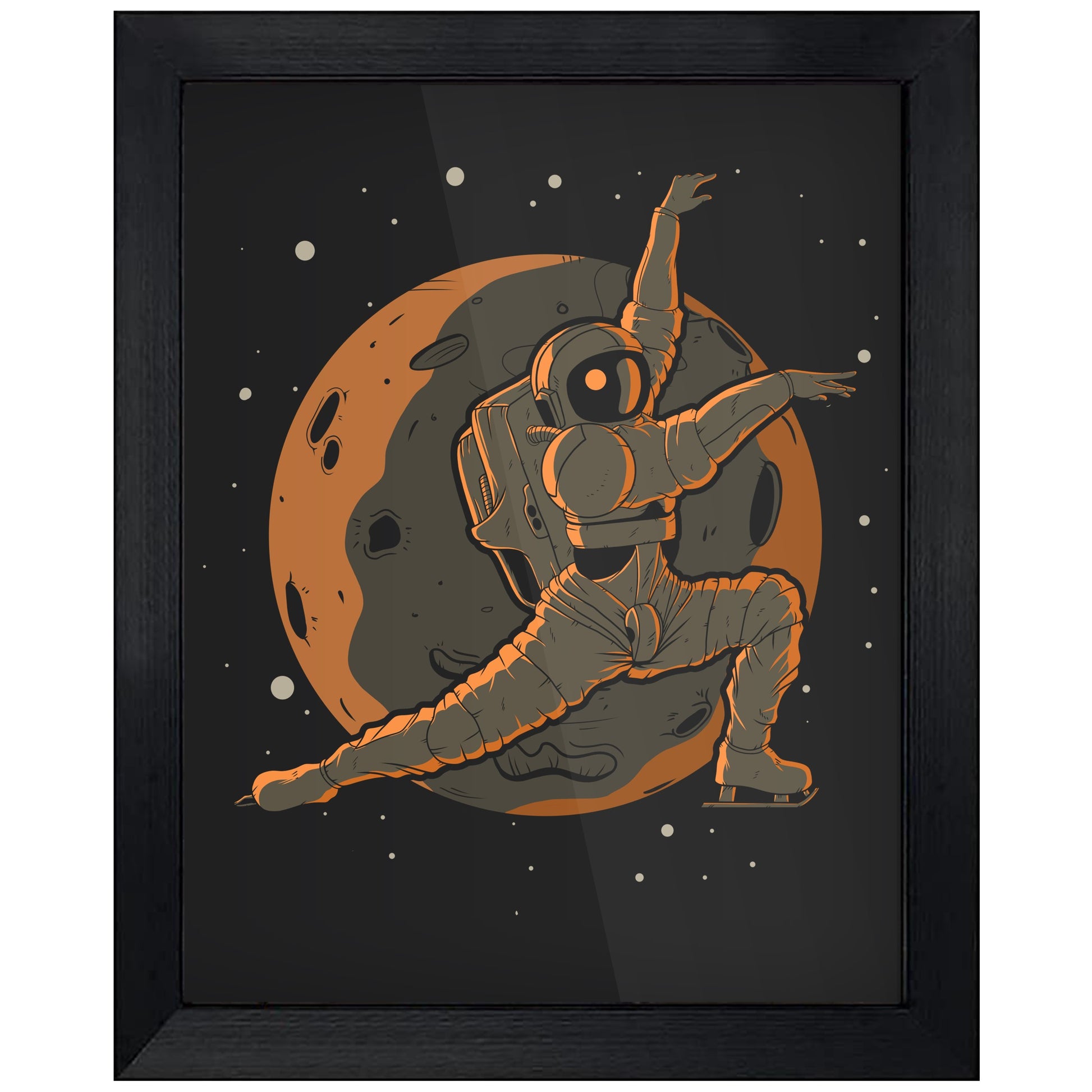 Figure Skating Astronaut Outer Space Spaceman 8"x10" Wall Art Print