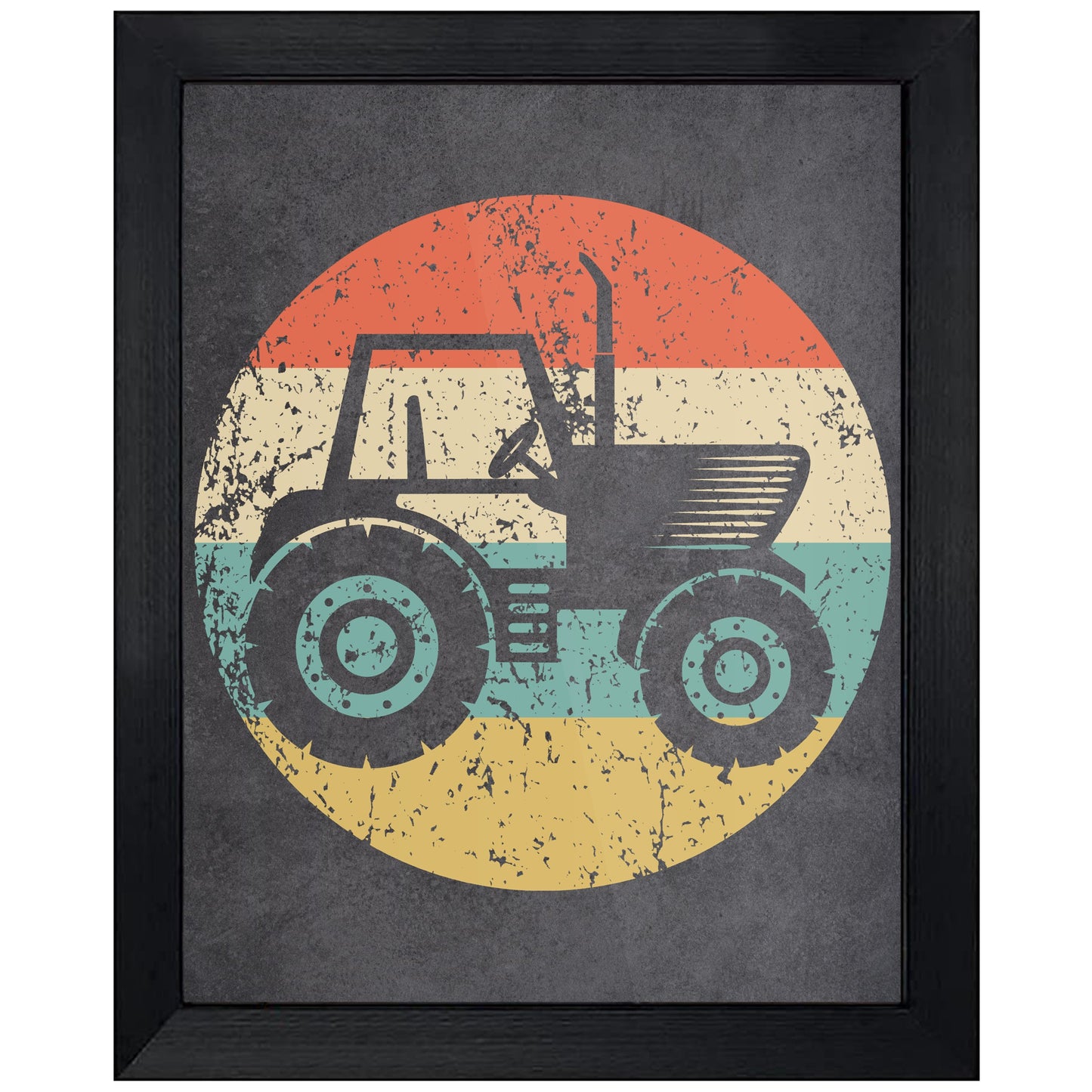 Farm Tractor Farming Farmer Icon Retro 8"x10" Wall Art Print