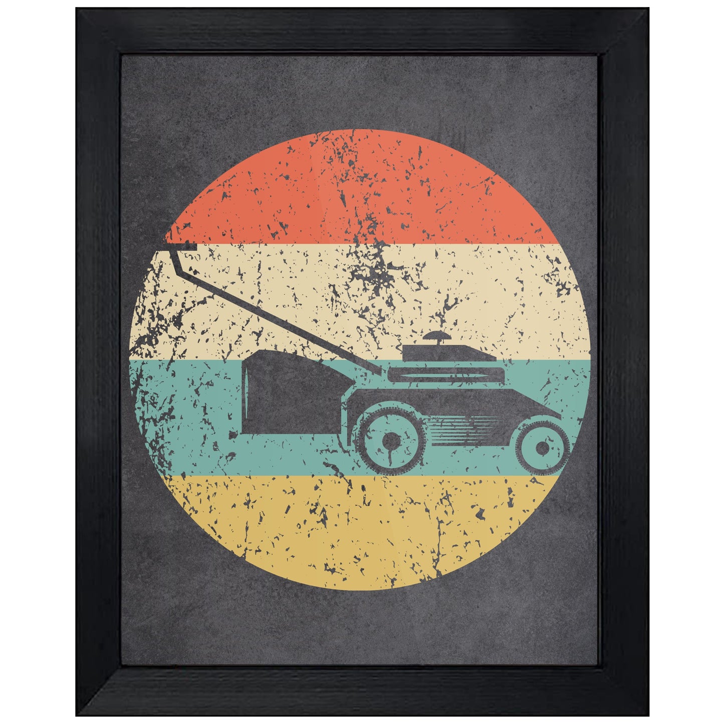 Push Lawn Mower Icon Retro 8"x10" Wall Art Print