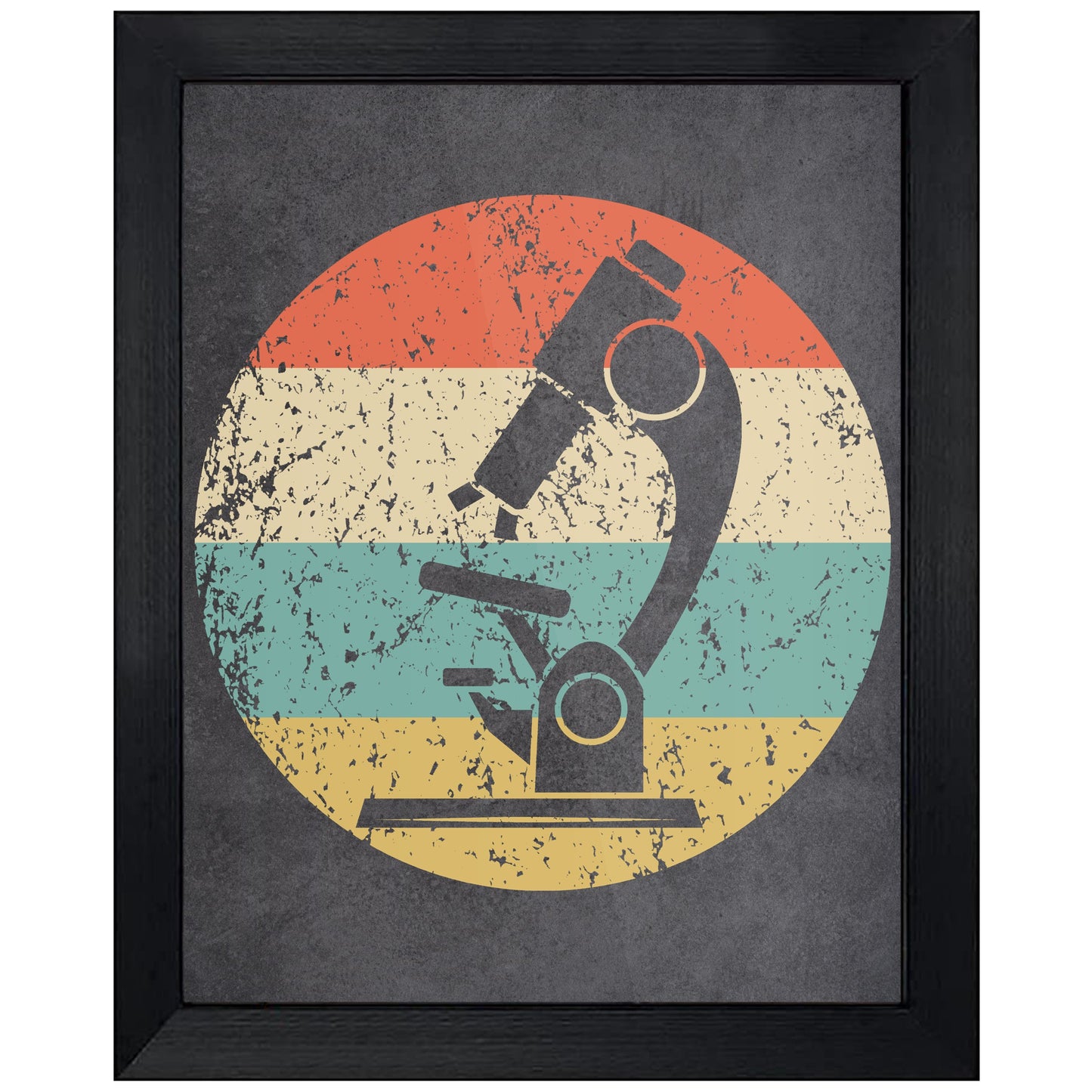 Biology Science Microscope Icon Retro 8"x10" Wall Art Print
