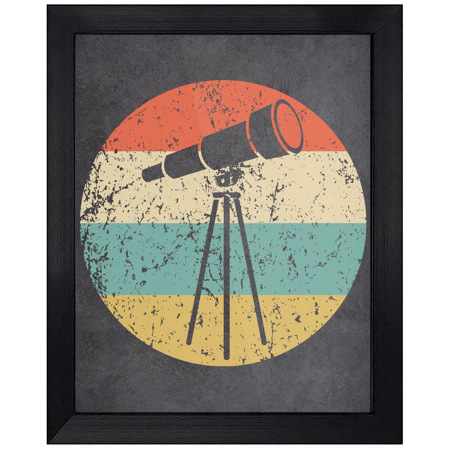 Space Science Telescope Astronomy Icon Retro 8"x10" Wall Art Print