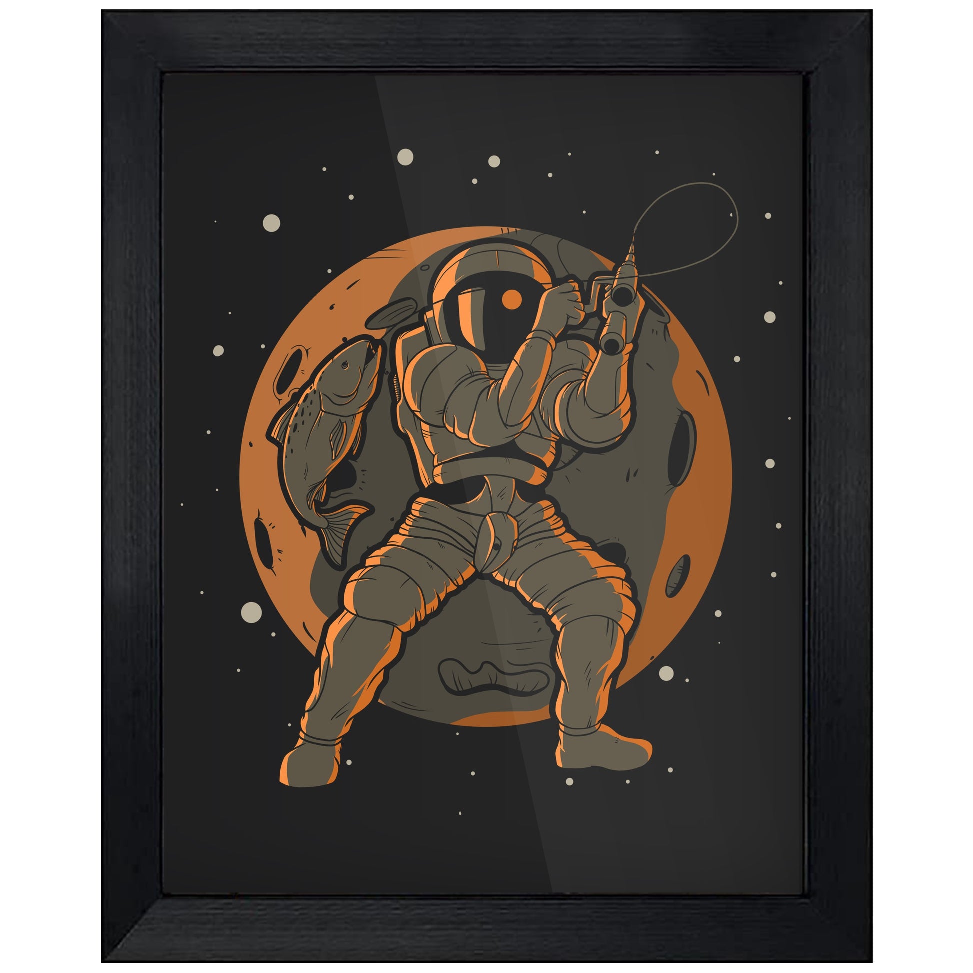 Fishing Astronaut Outer Space Spaceman 8"x10" Wall Art Print