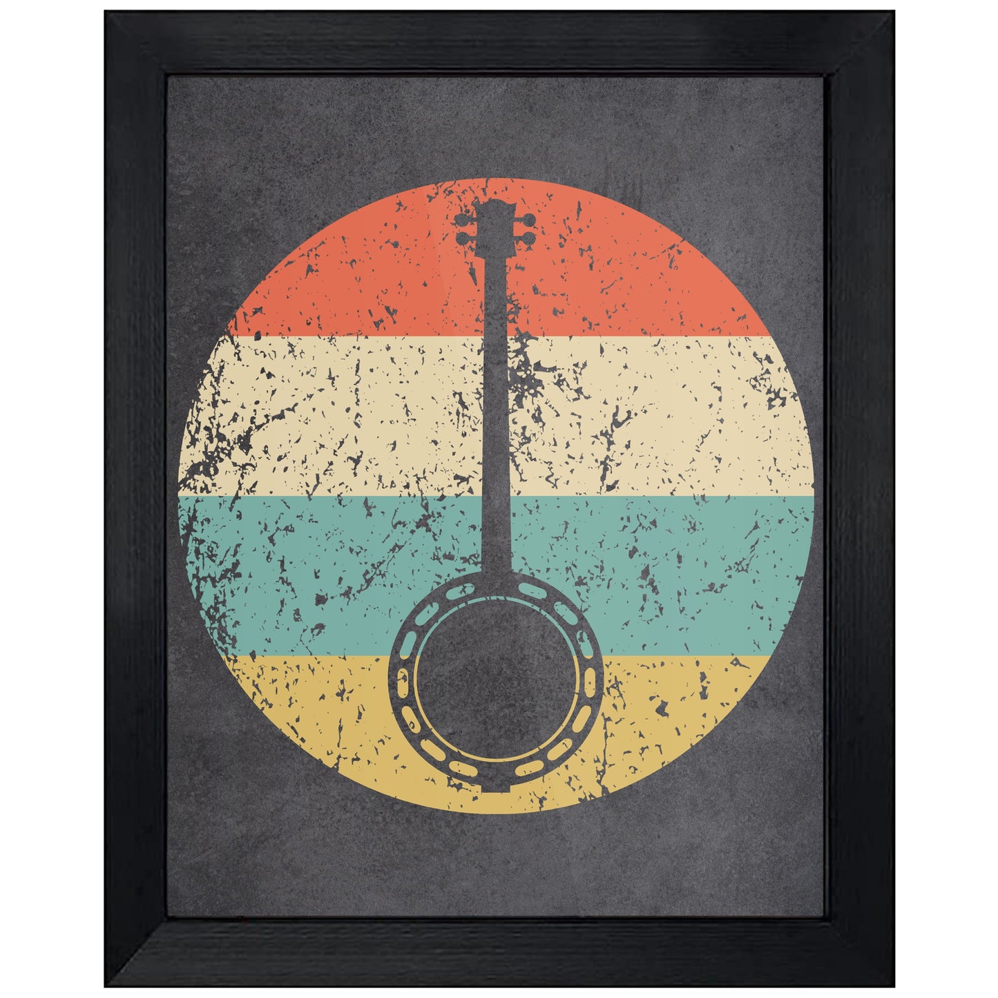 Banjo Musical Instrument Music Icon Retro 8"x10" Wall Art Print