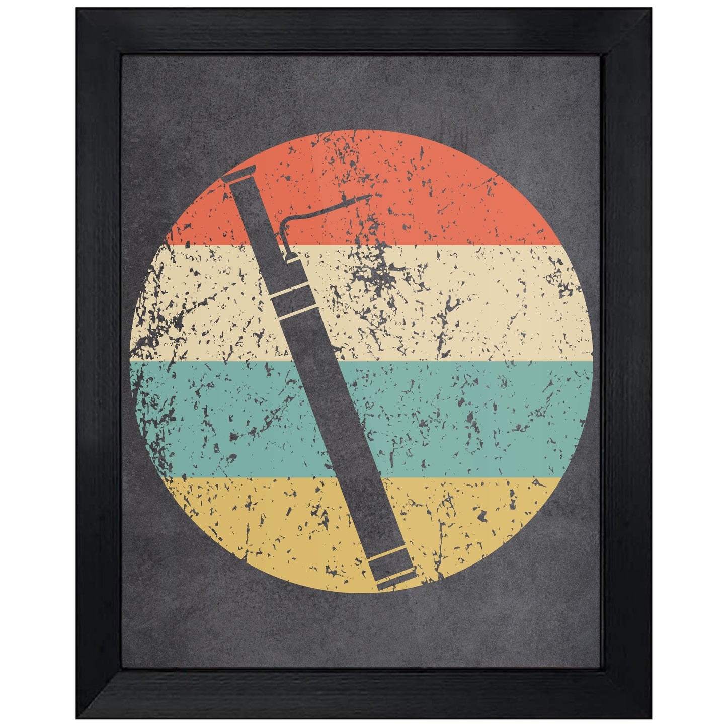 Bassoon Musical Instrument Music Icon Retro 8"x10" Wall Art Print