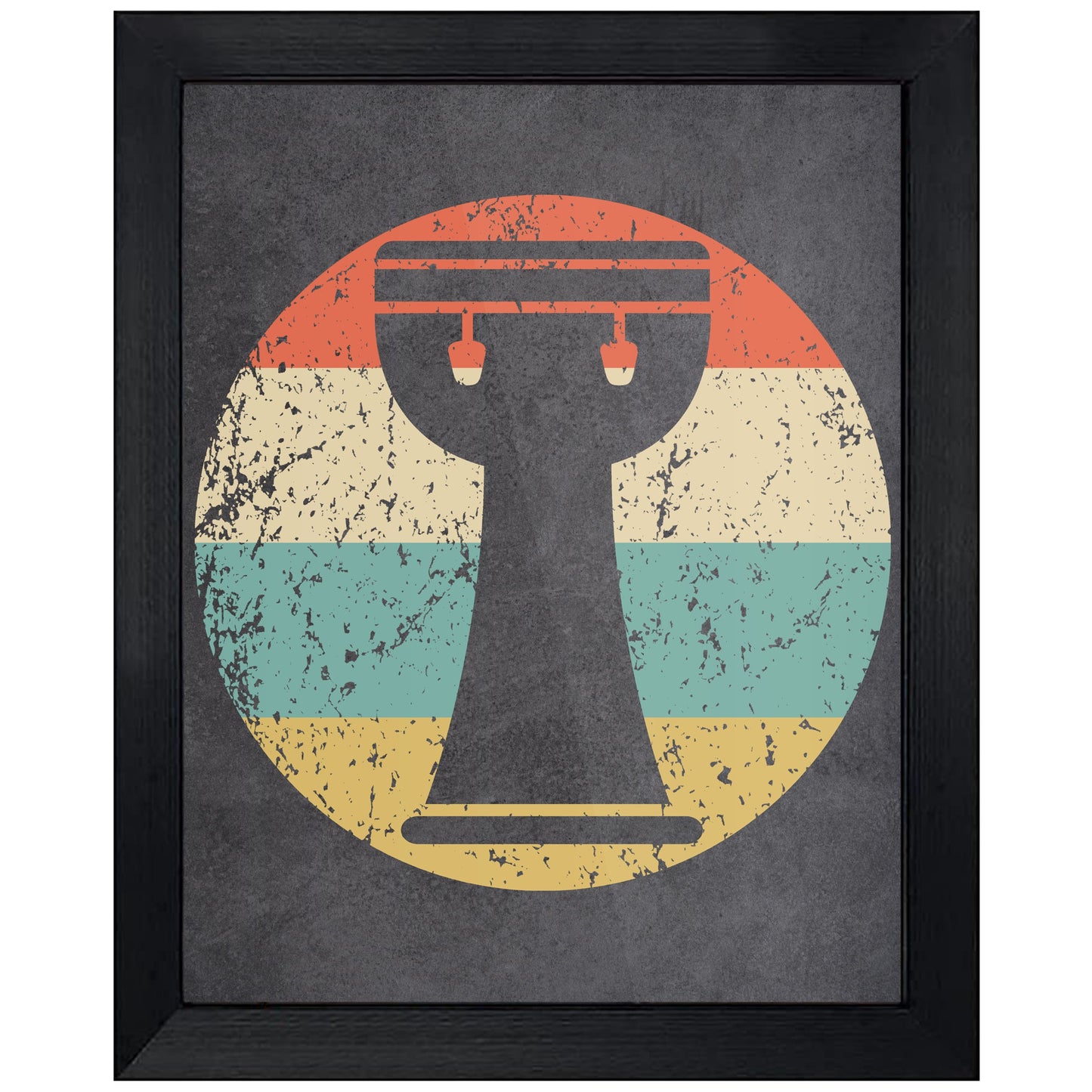 Bongo Drum Musical Instrument Music Icon Retro 8"x10" Wall Art Print