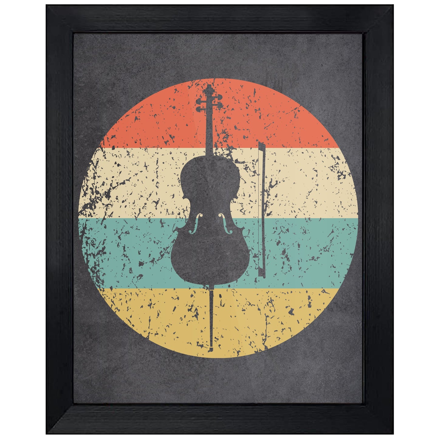 Cello Musical Instrument Music Icon Retro 8"x10" Wall Art Print