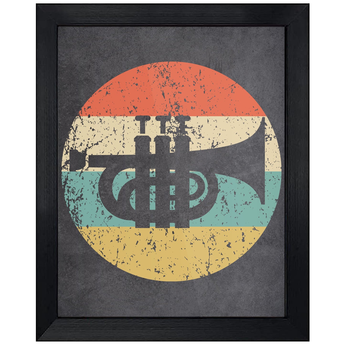 Cornet Trumpet Musical Instrument Music Icon Retro 8"x10" Wall Art Print