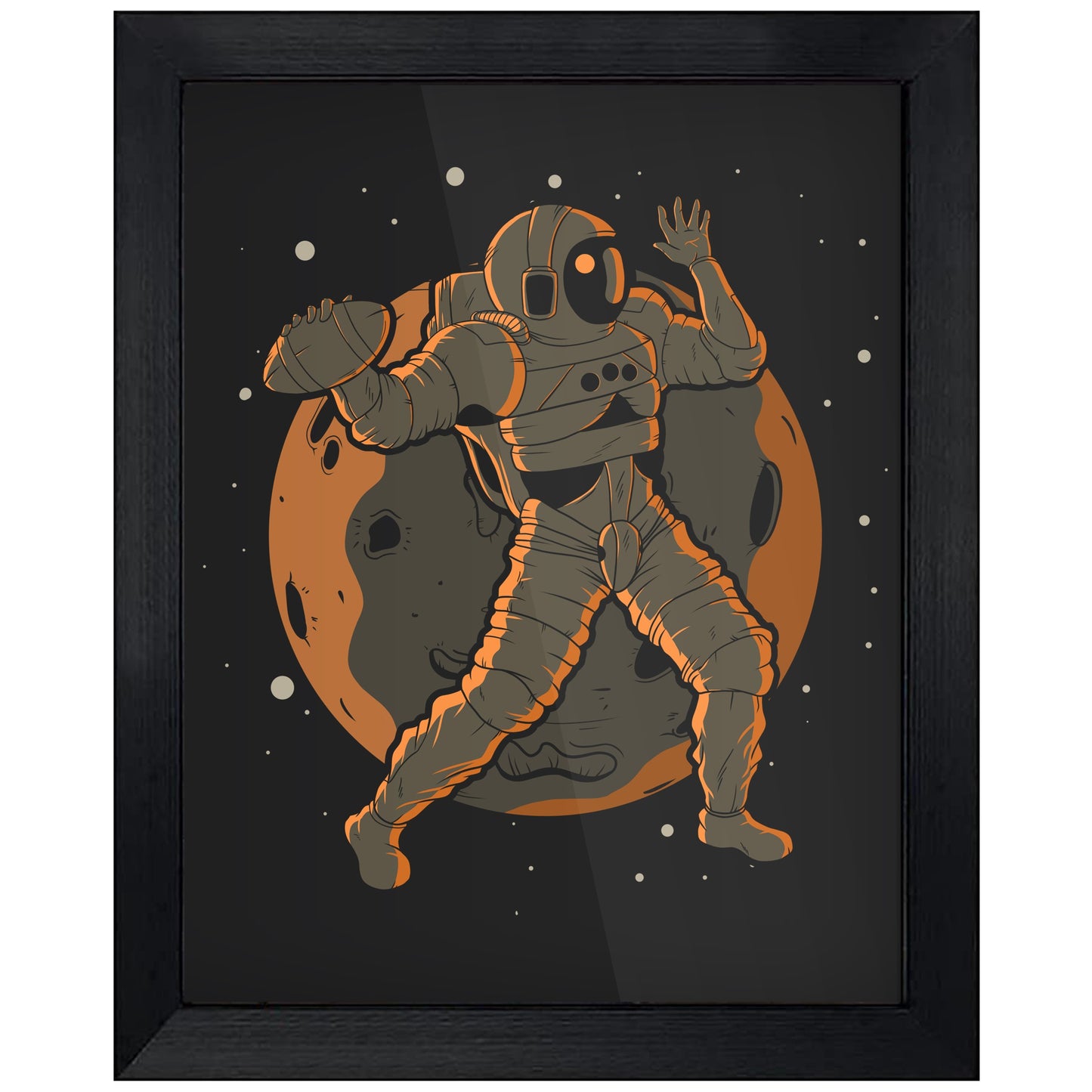 Football Quarterback Astronaut Outer Space Spaceman 8"x10" Wall Art Print