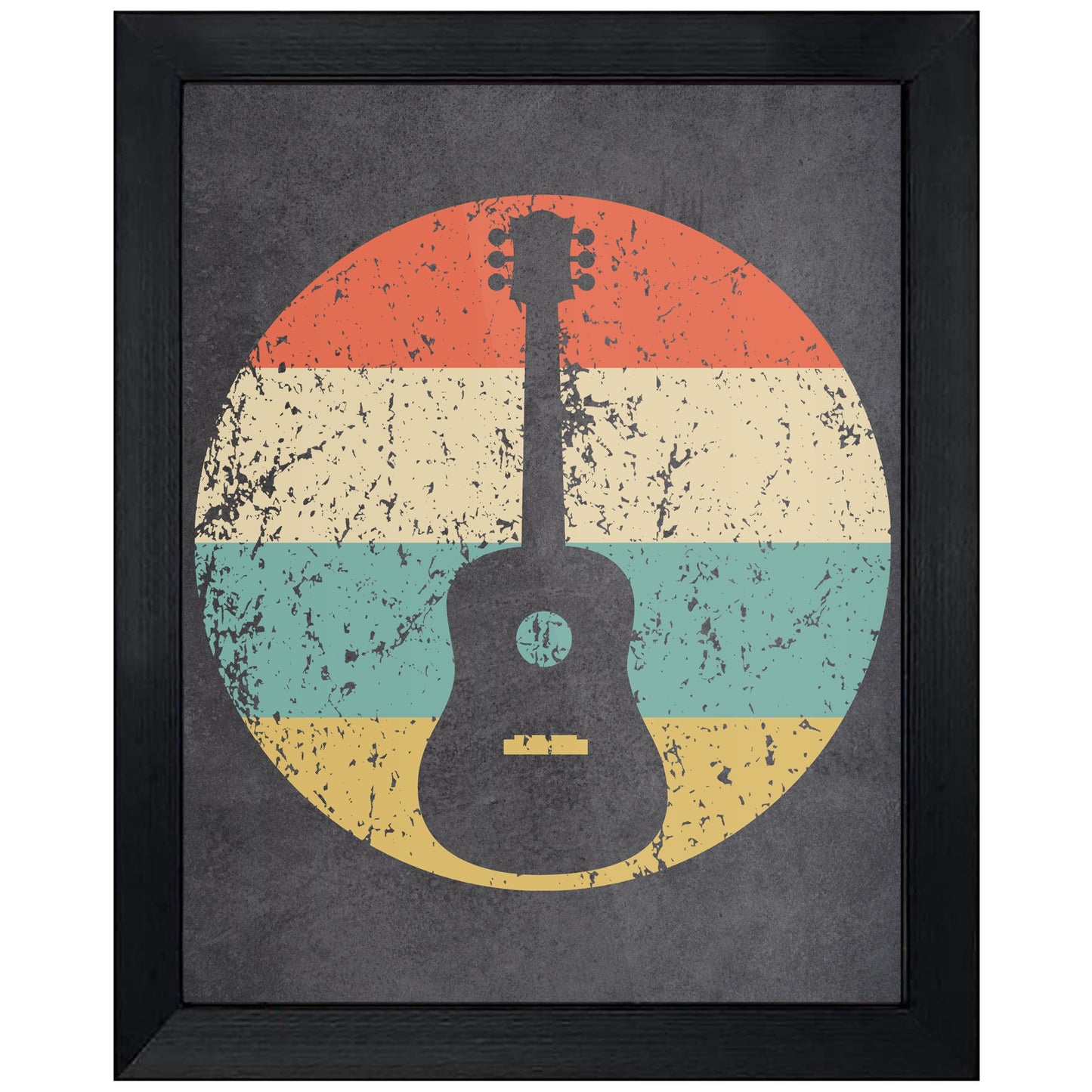 Classic Acoustic Guitar Musical Instrument Music Icon Retro 8"x10" Wall Art Print