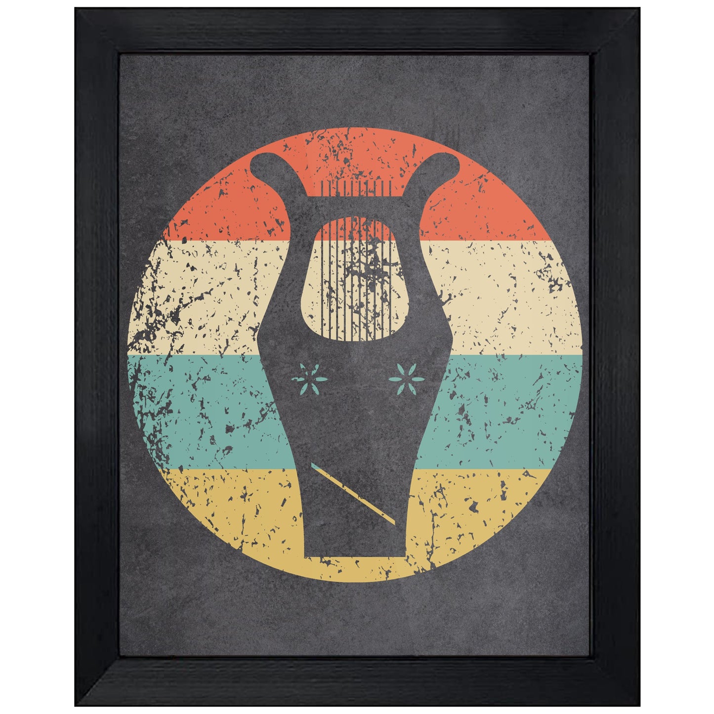 Lyre Musical Instrument Music Icon Retro 8"x10" Wall Art Print