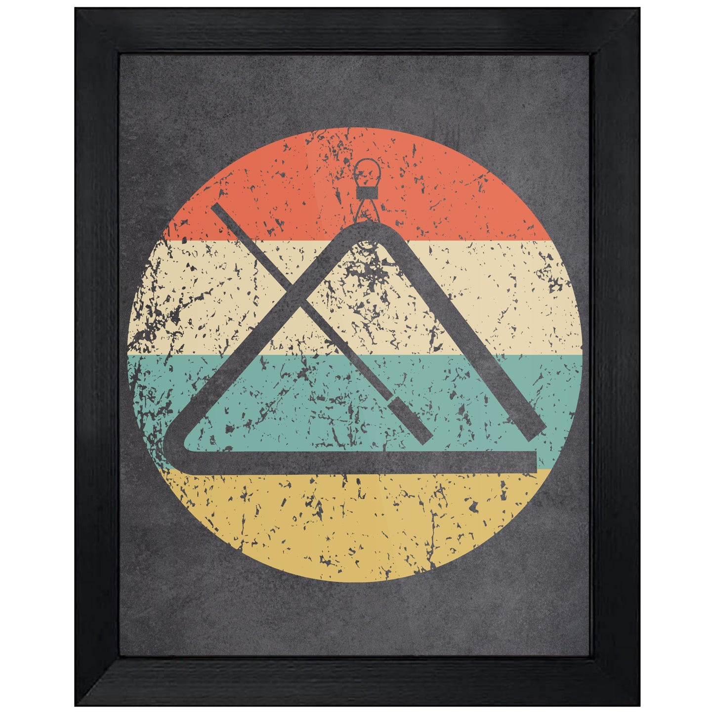 Triangle Musical Instrument Music Icon Retro 8"x10" Wall Art Print