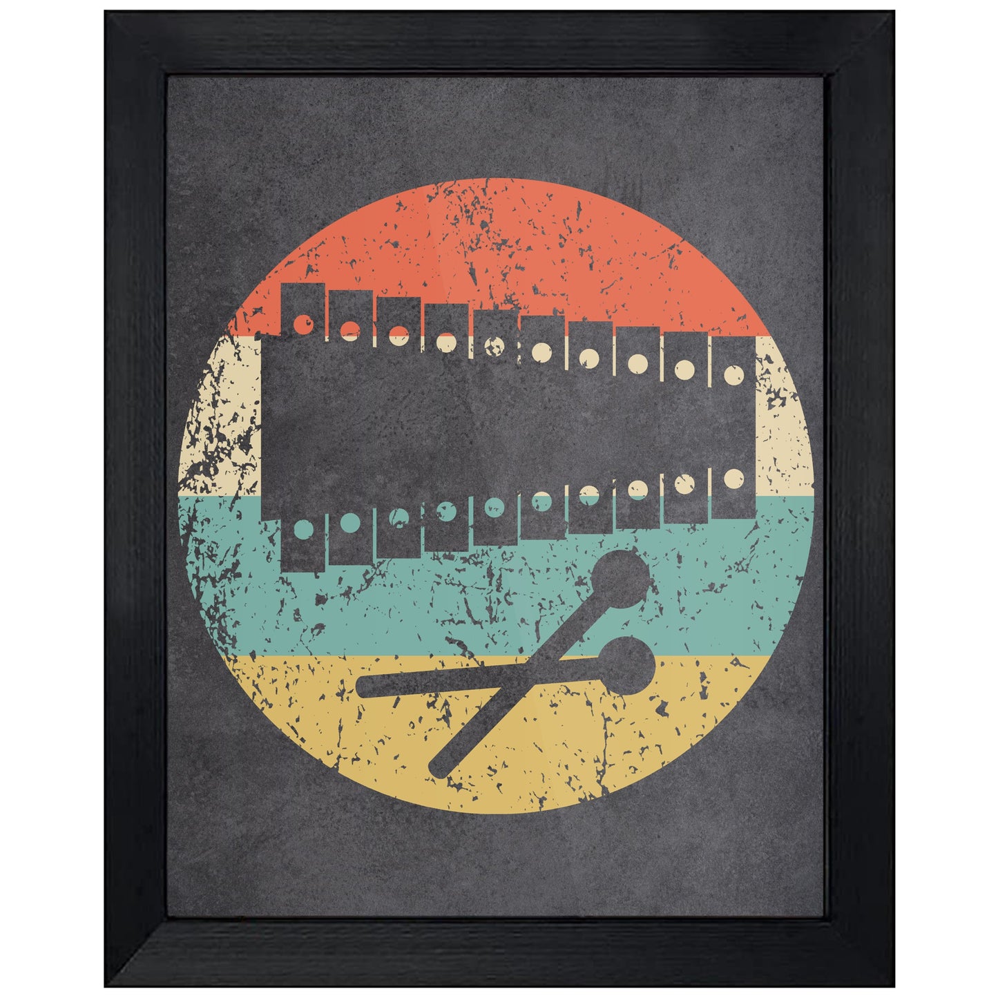Xylophone Musical Instrument Music Icon Retro 8"x10" Wall Art Print