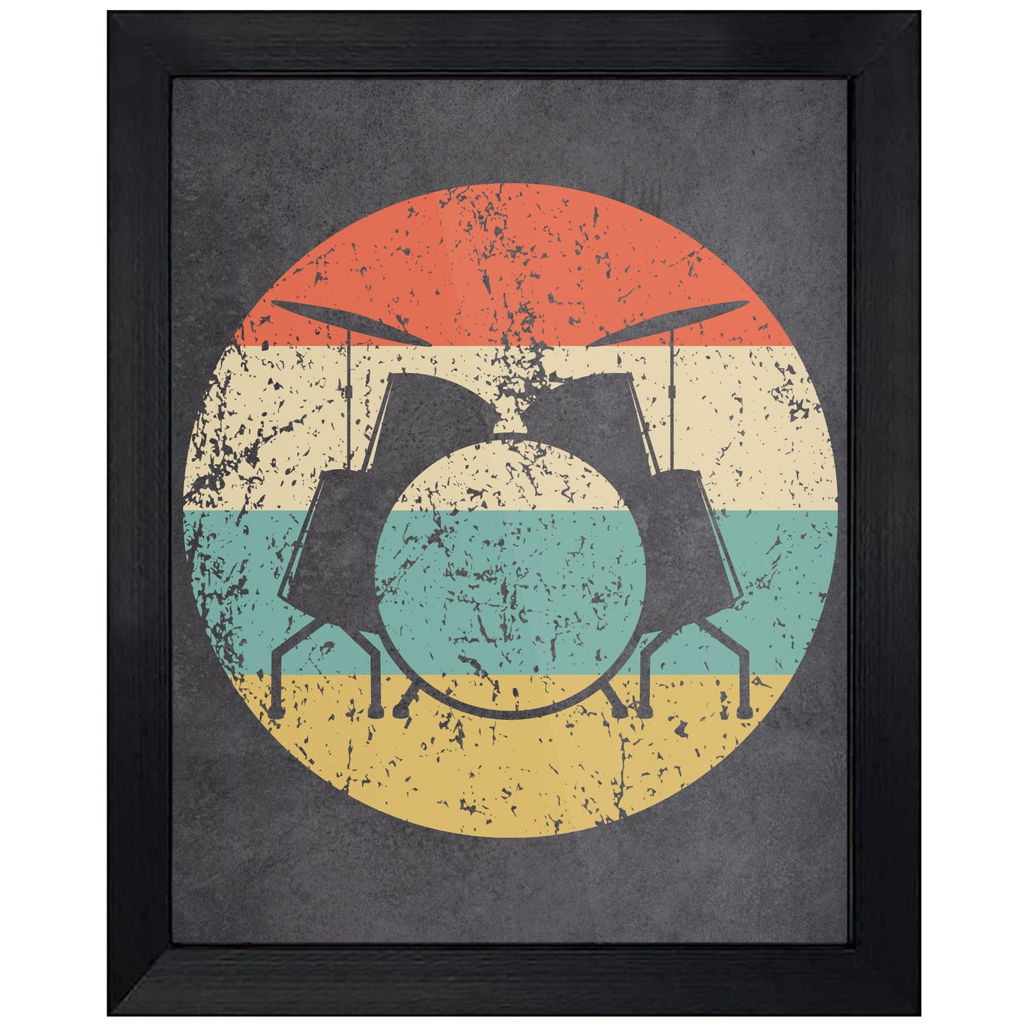 Drums Musical Instrument Music Icon Retro 8"x10" Wall Art Print