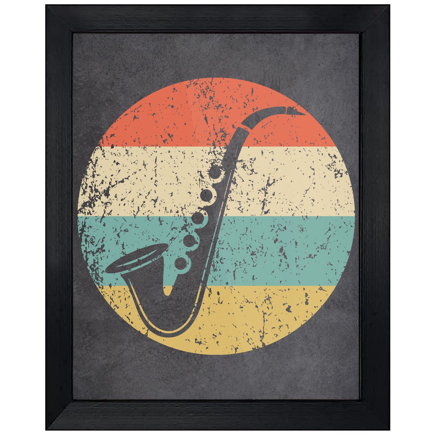 Saxophone Musical Instrument Music Icon Retro 8"x10" Wall Art Print