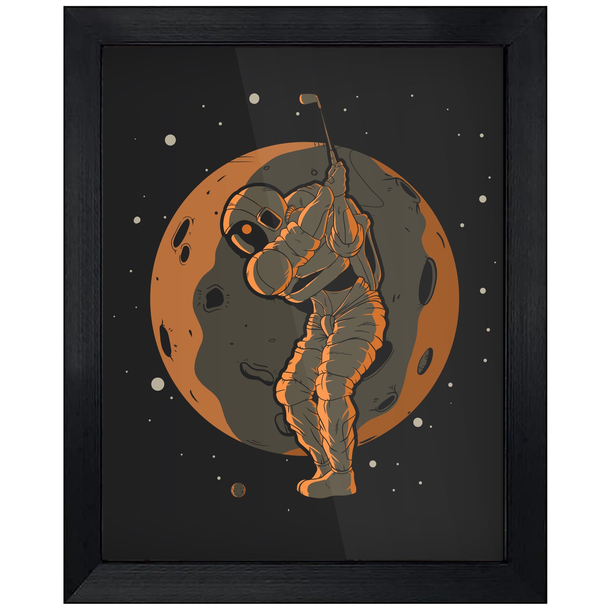 Golf Astronaut Outer Space Spaceman 8"x10" Wall Art Print