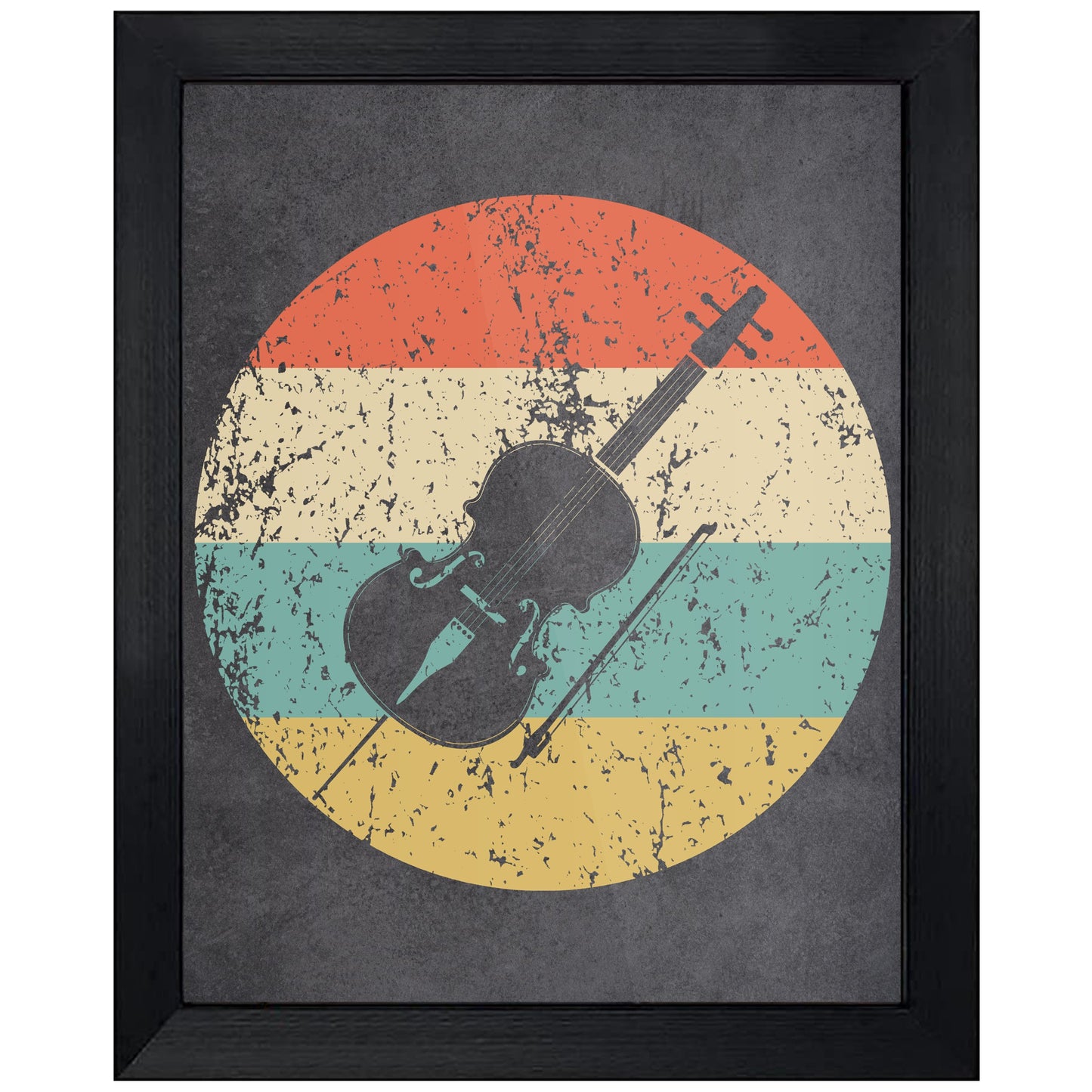Cello Musical Instrument Music Icon Retro 8"x10" Wall Art Print
