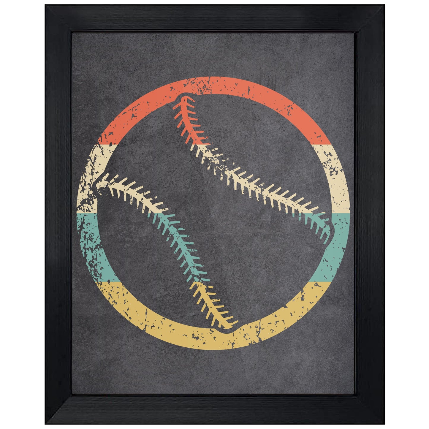 Baseball Softball Sports Icon Retro 8"x10" Wall Art Print