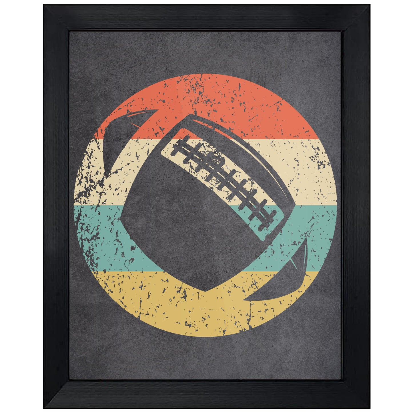 Football Sports Icon Retro 8"x10" Wall Art Print