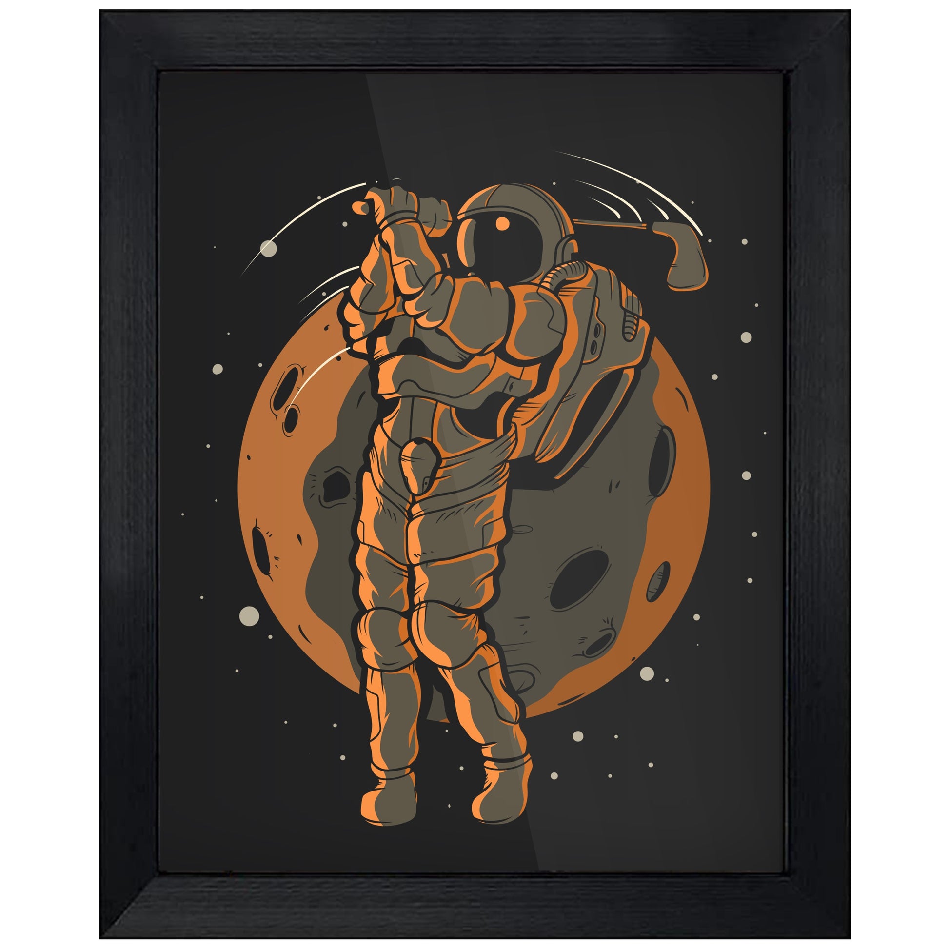 Golf Astronaut Outer Space Spaceman 8"x10" Wall Art Print