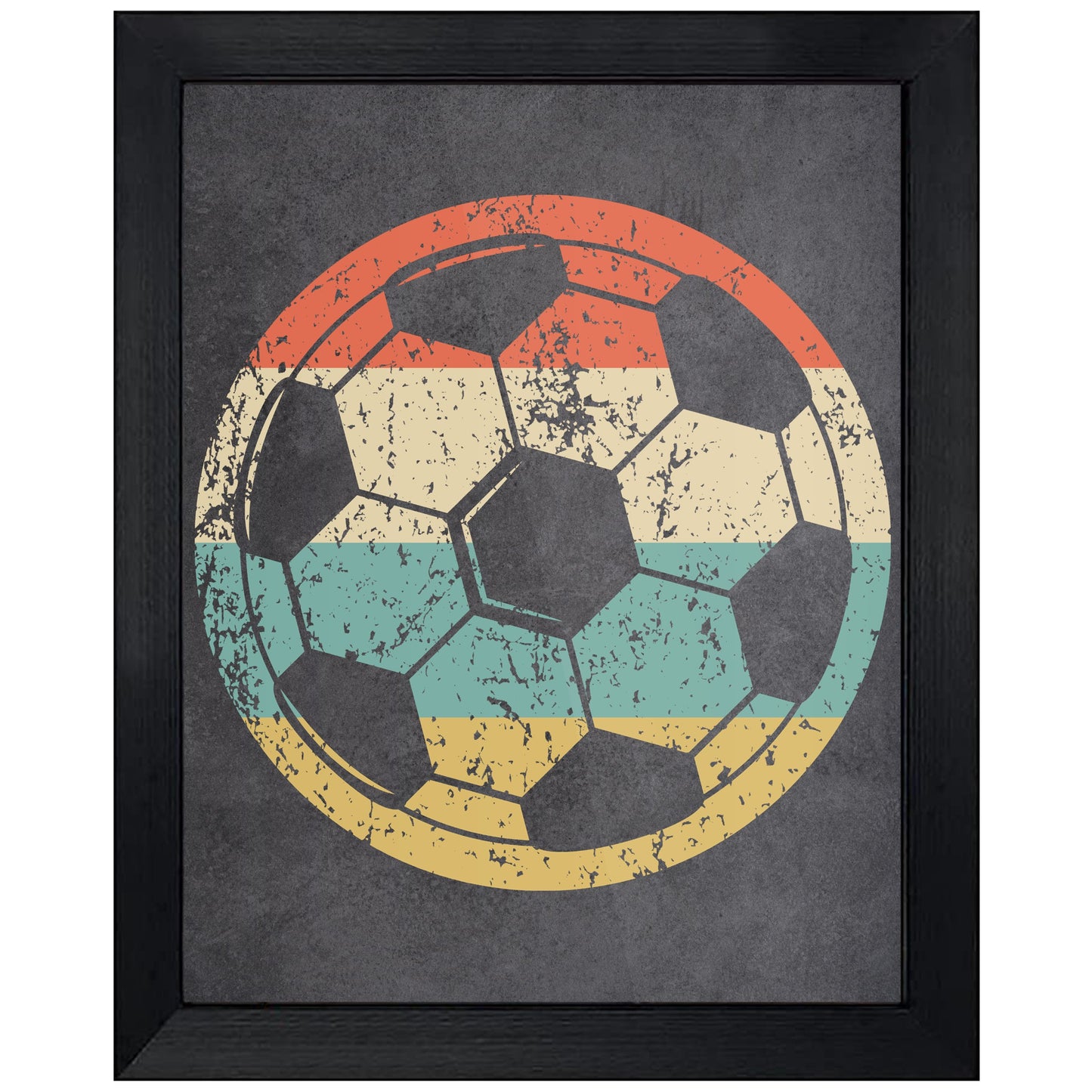 Soccer Ball Sports Icon Retro 8"x10" Wall Art Print