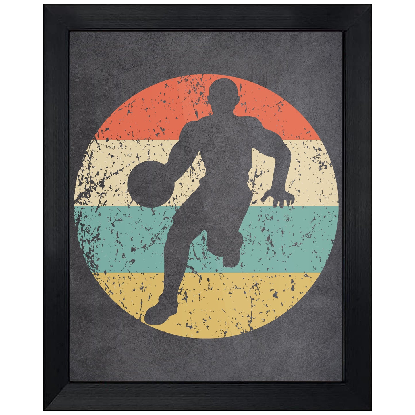 Basketball Player Sports Icon Retro 8"x10" Wall Art Print