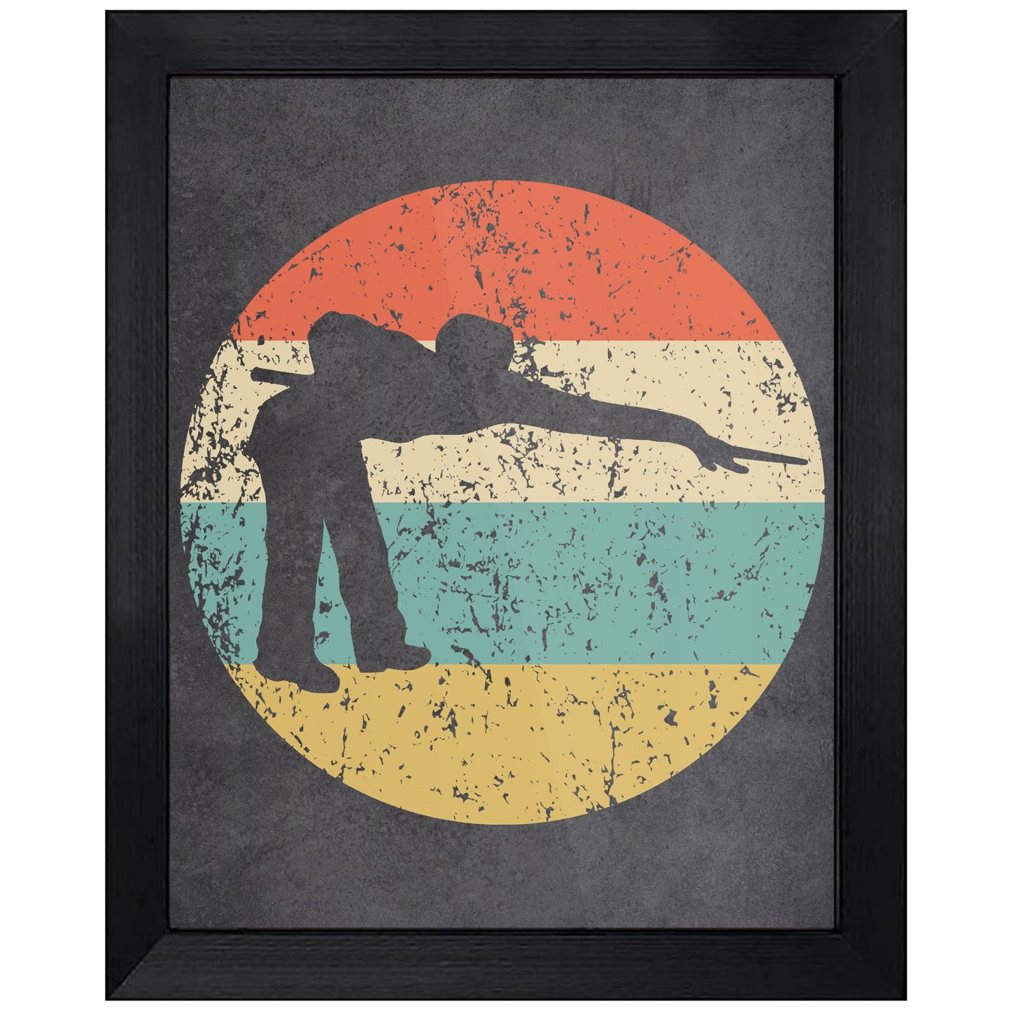 Billiards Player Pool Player Sports Icon Retro 8"x10" Wall Art Print