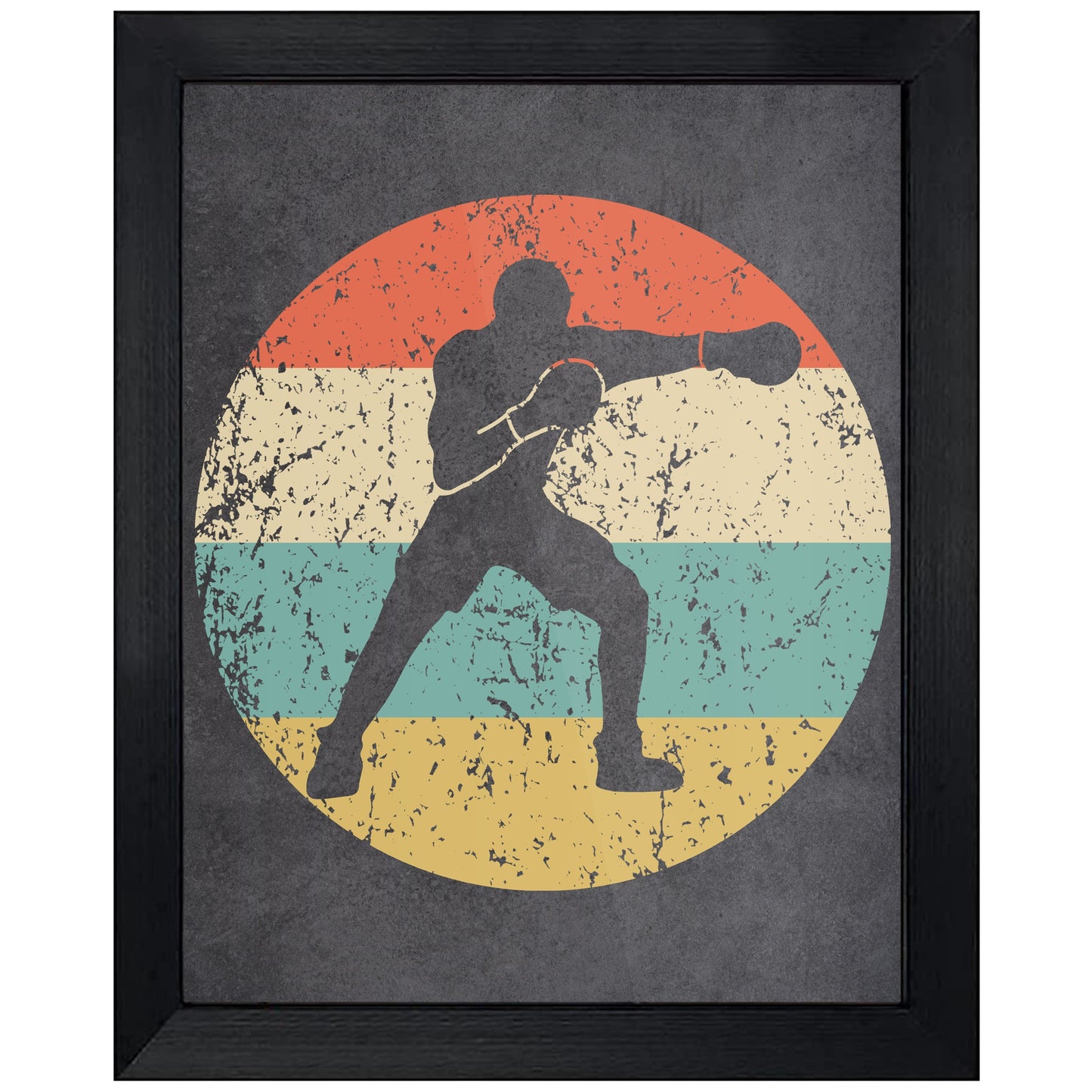 Boxer Punch Boxing Sports Icon Retro 8"x10" Wall Art Print