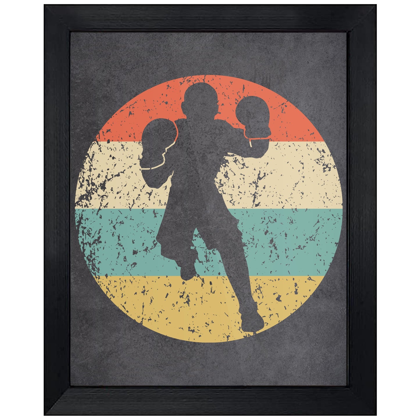 Boxer Boxing Sports Icon Retro 8"x10" Wall Art Print