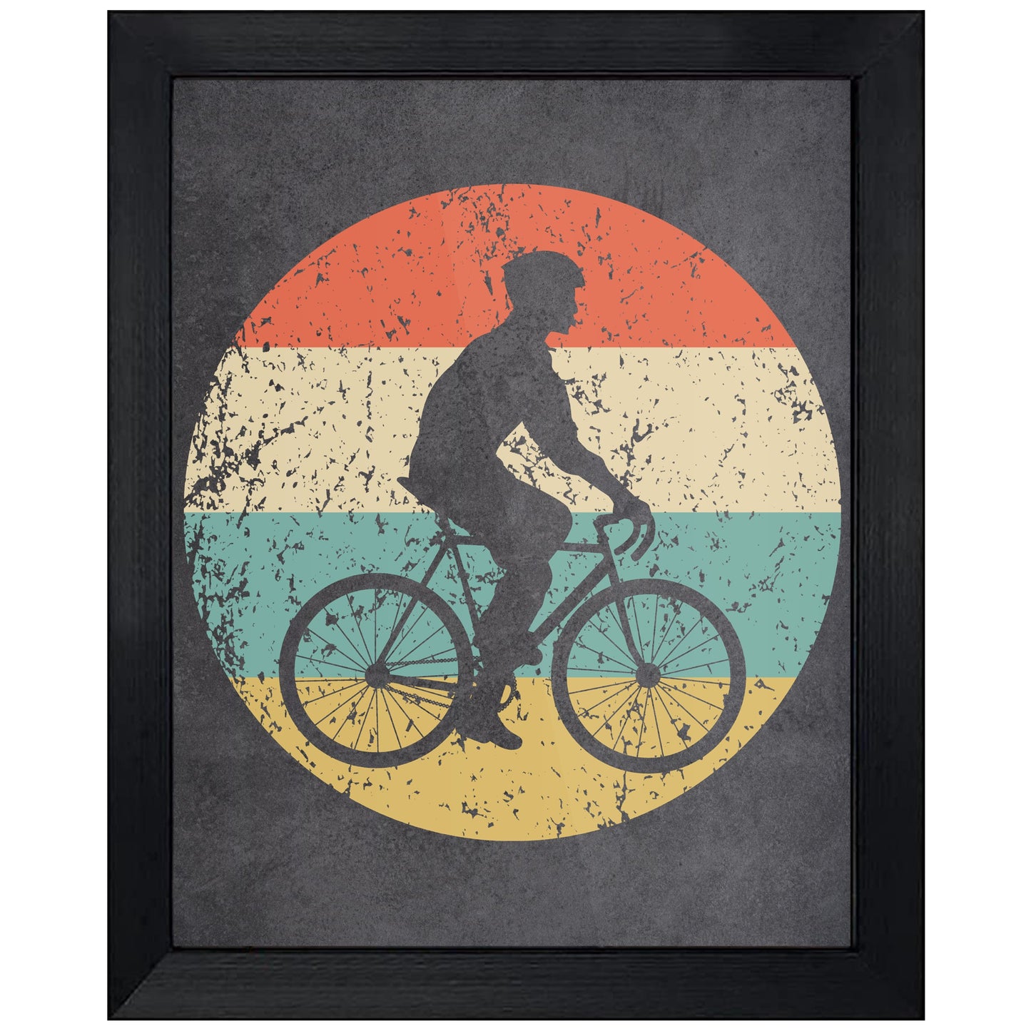 Cycling Cyclist Riding Bike Sports Icon Retro 8"x10" Wall Art Print