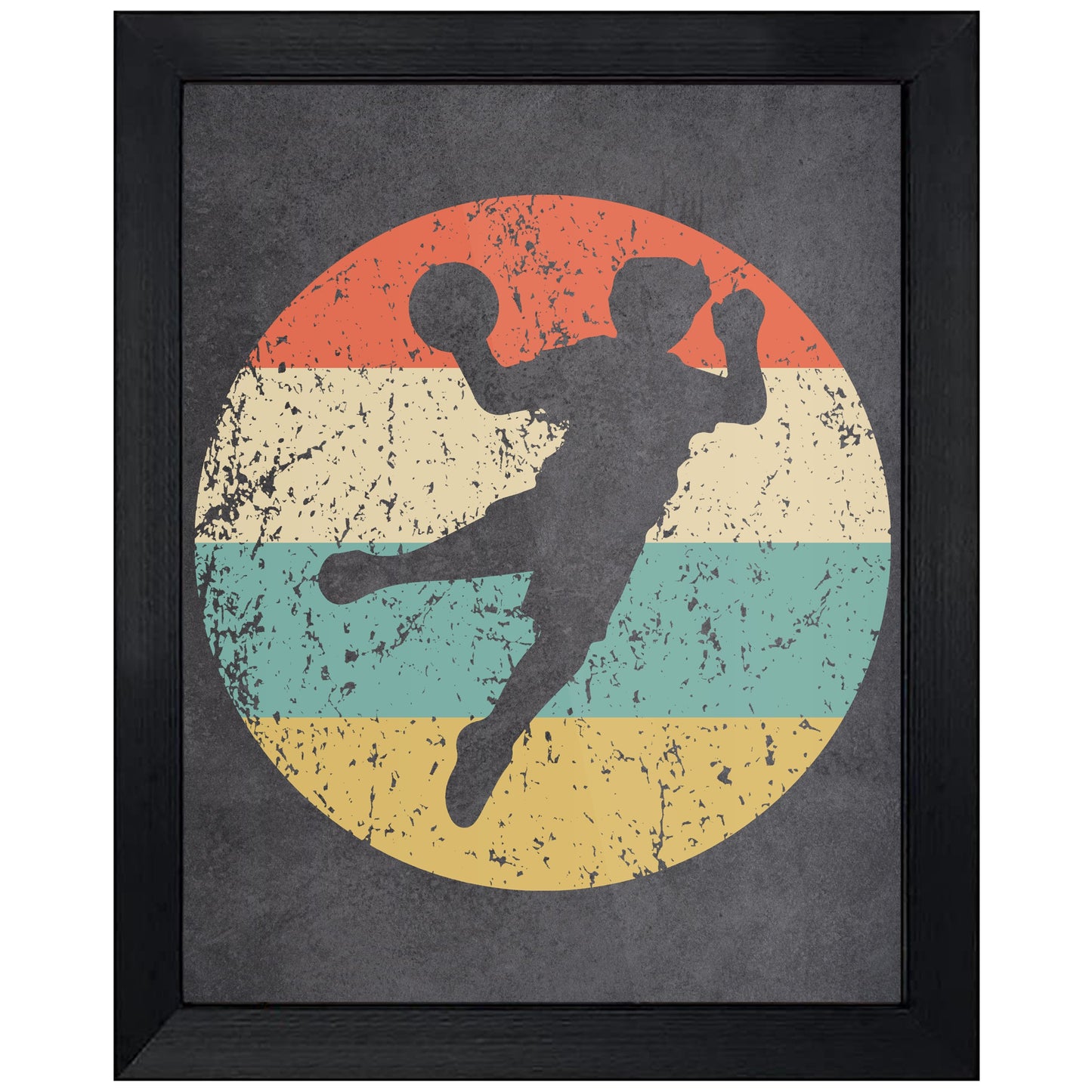 Handball Dodgeball Player Sports Icon Retro 8"x10" Wall Art Print